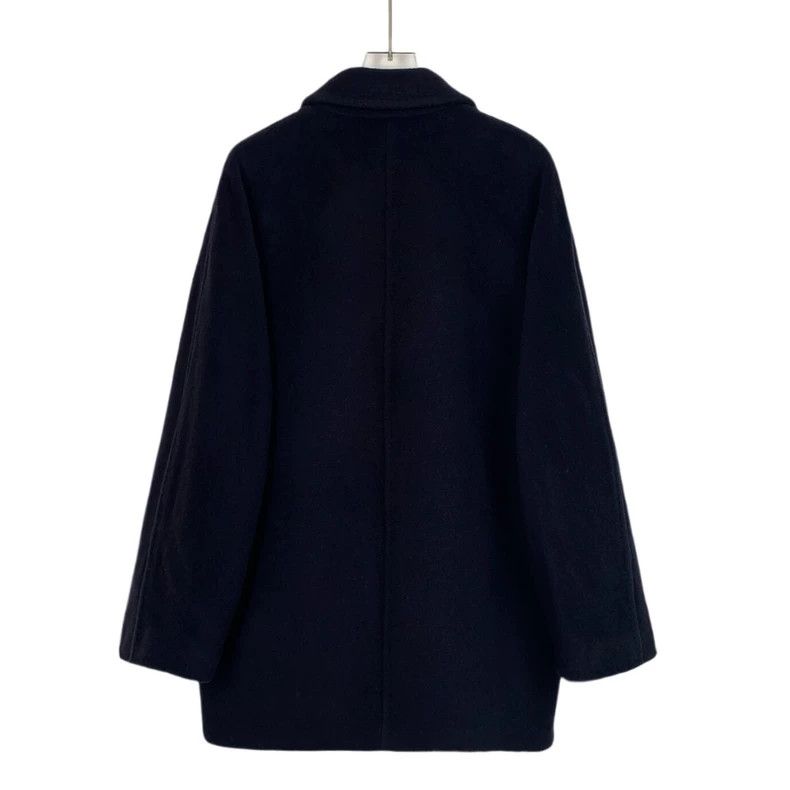 Max Mara Max Mara Navy Camel Fleece Lapel Double Breasted Coat Size M / US 6-8 / IT 42-44 - 2 Thumbnail