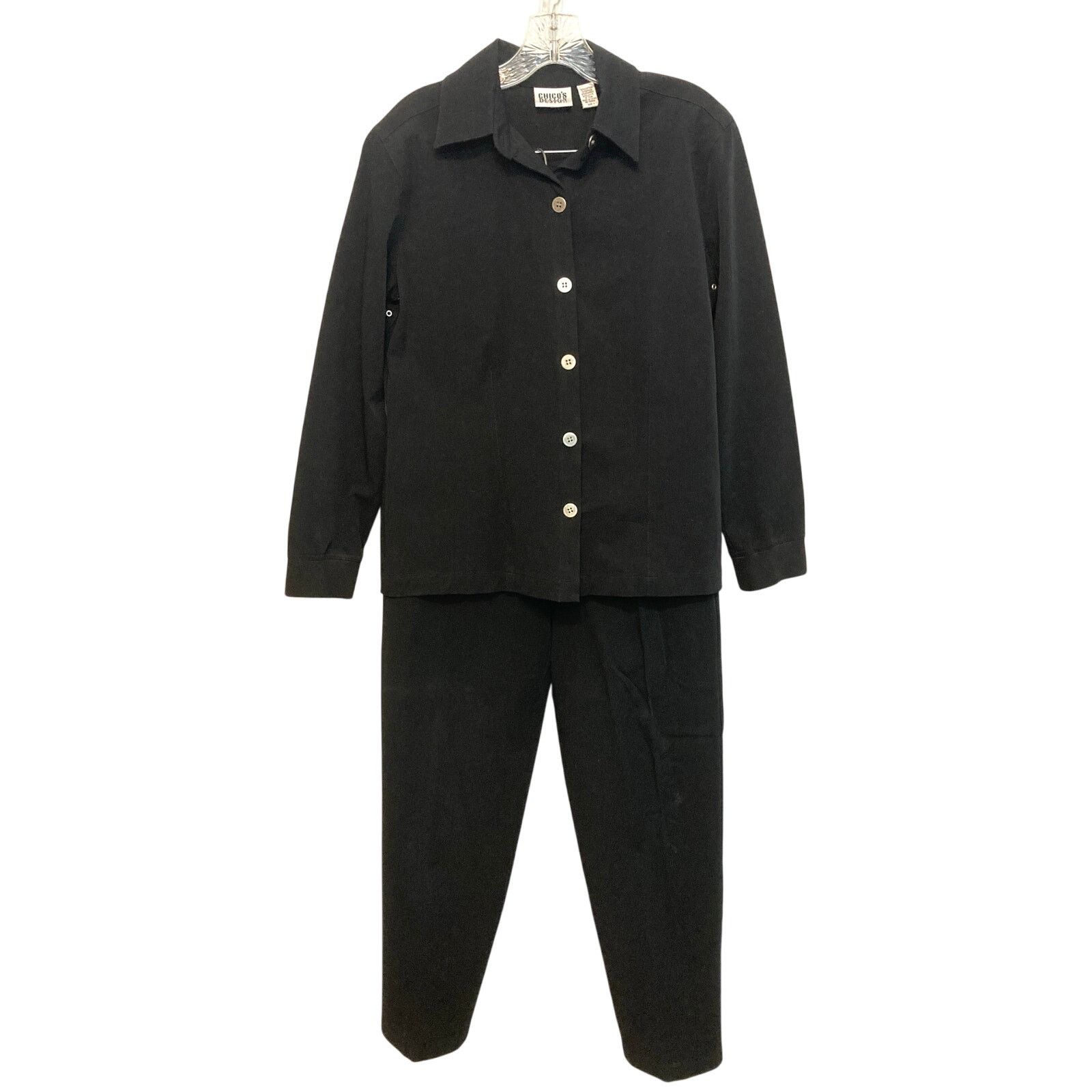 Chicos Chico’s Design Black Utility Two Piece Jacket Pants Set Size 30" / US 8 / IT 44 - 1 Thumbnail