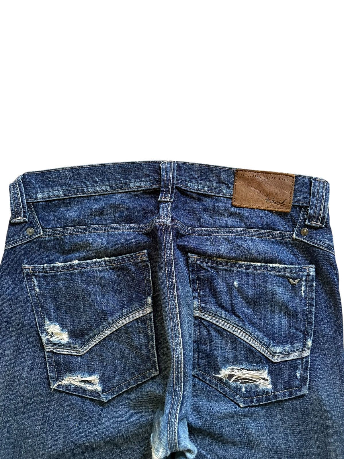 Japanese Brand Vintage Japanese Brand Blue Wash Distressed Bootcut Jeans Size US 32 / EU 48 - 8 Thumbnail