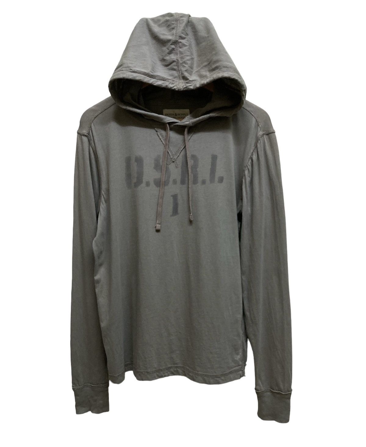 image of Denim And Supply Ralph Lauren x Ralph Lauren Denim & Supply Ralph Laurent Lightweight Hoodie in Gre