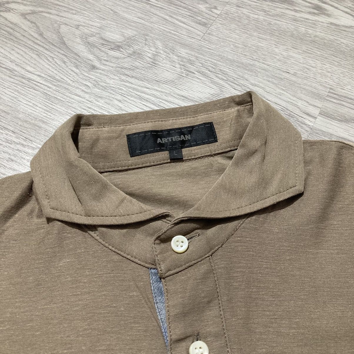 Japanese Brand 2000s Artisan Pocket Polo Tshirt Brown Designer Size US L / EU 52-54 / 3 - 10 Thumbnail