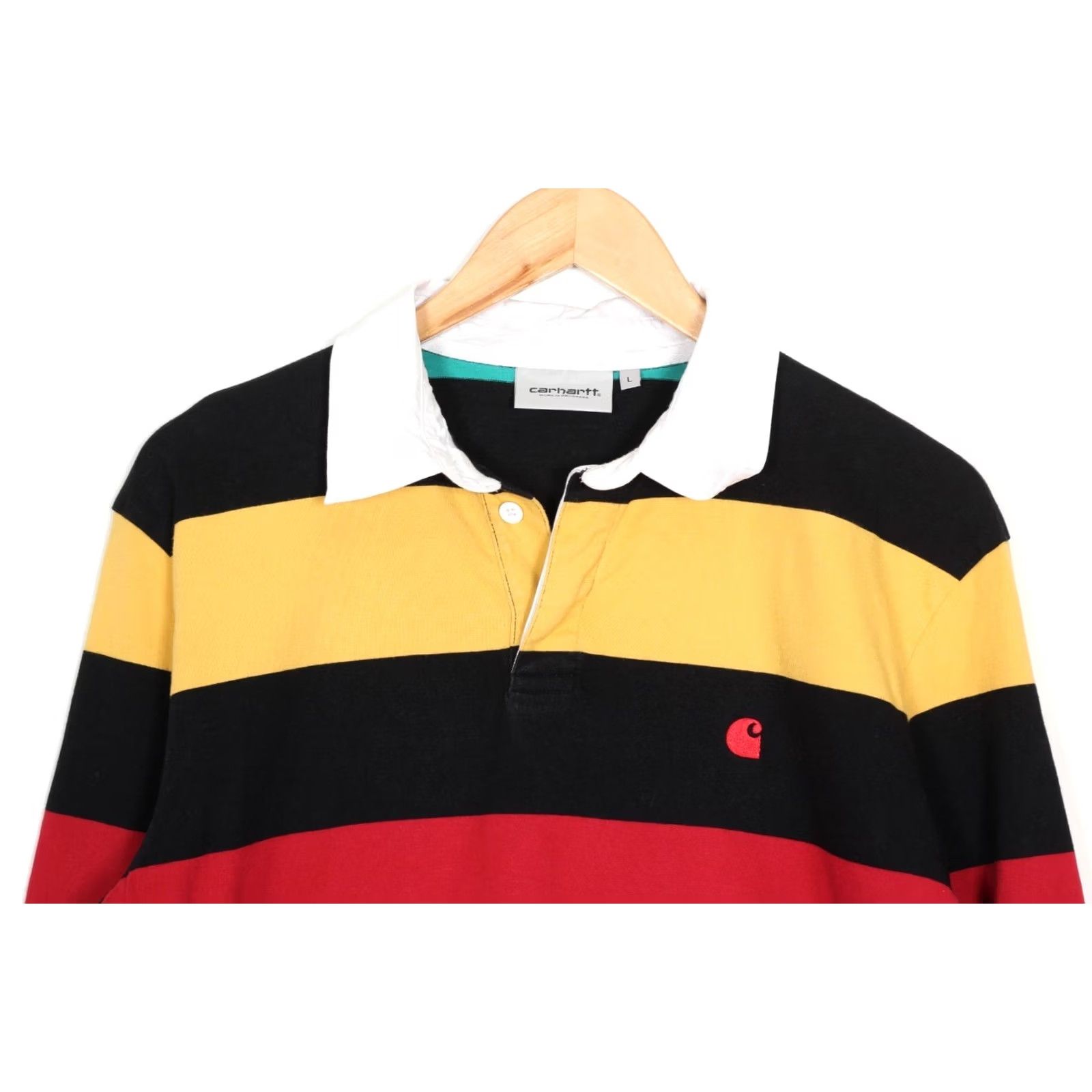 Carhartt Wip CARHARTT WIP Rugby Shirt Men Size L Long Sleeve Striped VR3995 Size US L / EU 52-54 / 3 - 3 Thumbnail