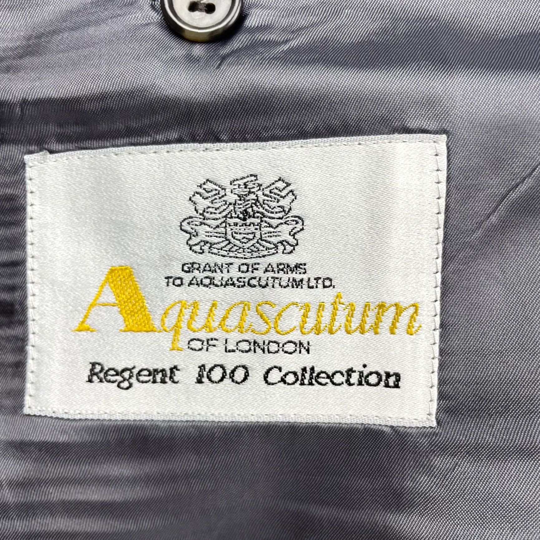 Aquascutum VINTAGE Aquascutum Blazer Jacket Single-Breasted Two-Button Wool Tweed Plaid Beige Gray Tan 46R US Made Mens Size 46R - 6 Thumbnail