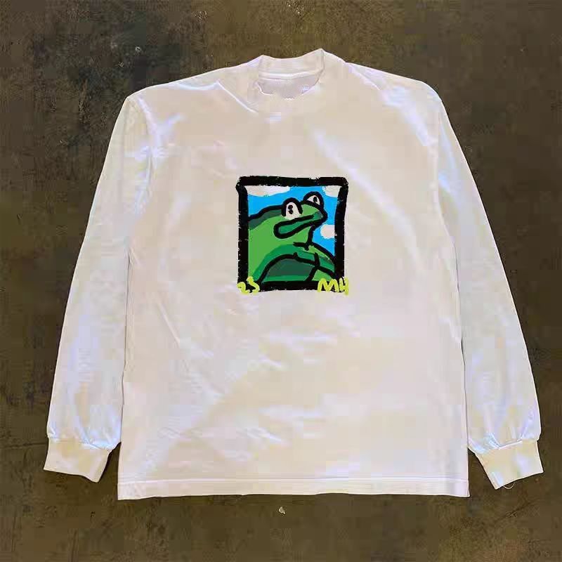 Vintage Street washed retro fun frog print long-sleeved t-shirt Size US M / EU 48-50 / 2 - 1 Thumbnail