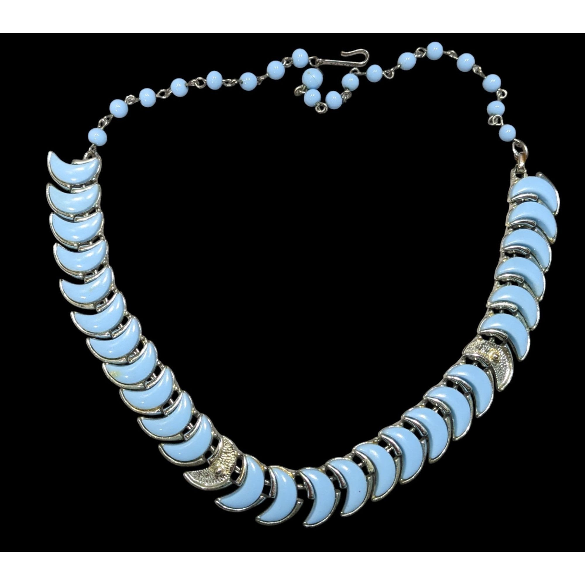 Other Vintage Coro Blue Moon Lucite Crescent Necklace Silver-Tone Size ONE SIZE - 1 Thumbnail