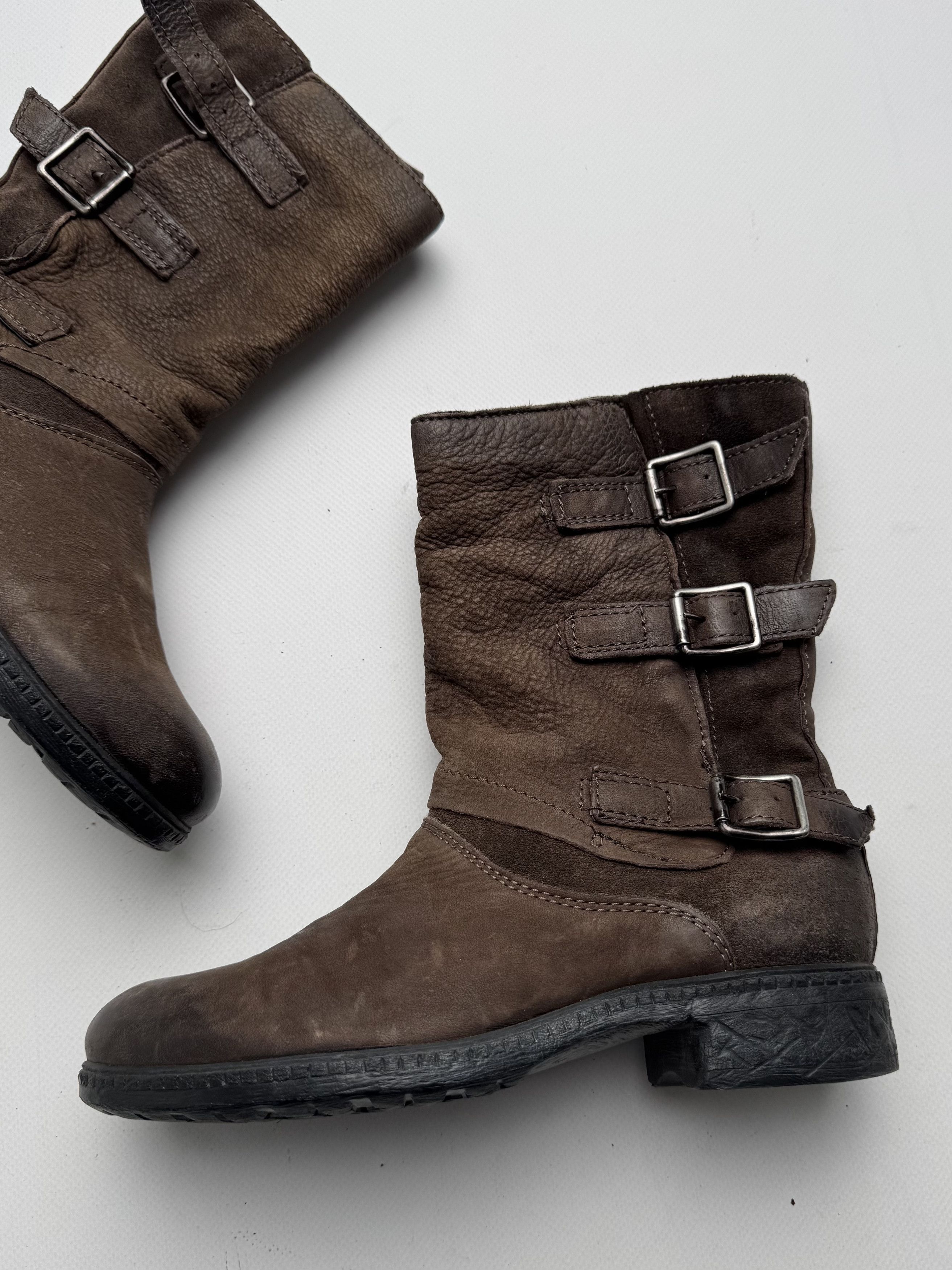 Vintage Vintage Leather Ankle Boots Buckle Strap Biker Moto Boots E2 Size US 7 / IT 37 - 3 Thumbnail