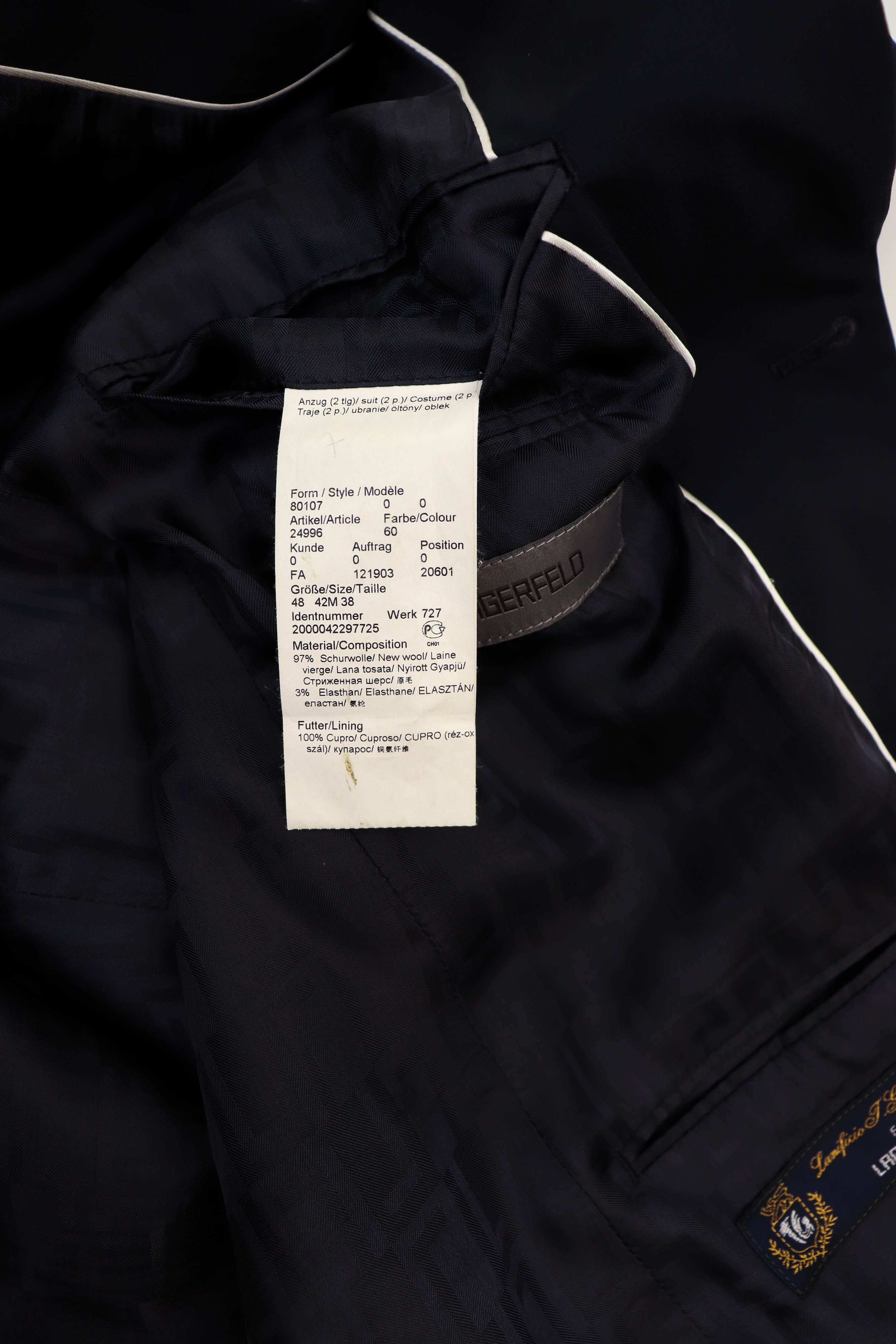 Karl Lagerfeld Lagerfeld Vintage 00s Blue Wool Sport Coat Blazer Jacket Size US M / EU 48-50 / 2 - 15 Thumbnail