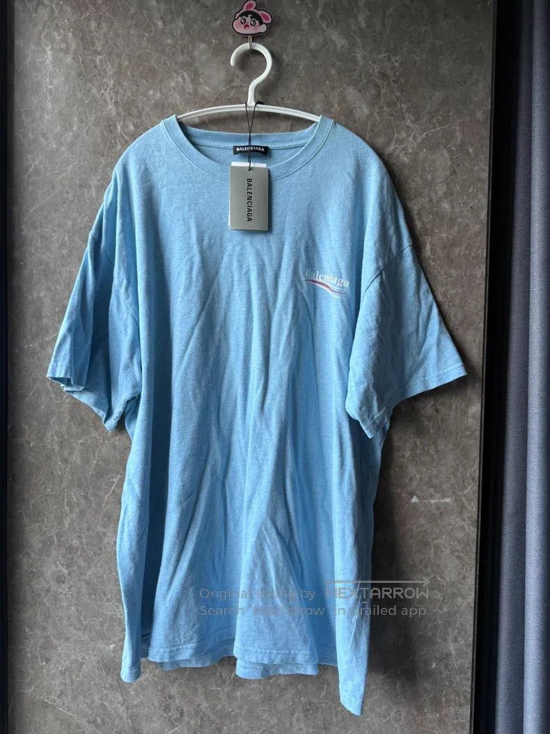 Balenciaga Balenciaga Mist Blue Coke Short Sleeve Size US XL / EU 56 / 4 - 1 Thumbnail