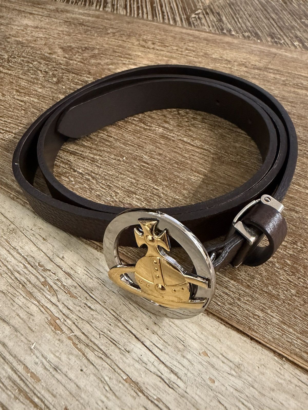 Vivienne Westwood Orb Motif Pebbled Leather Belt Size ONE SIZE - 1 Thumbnail