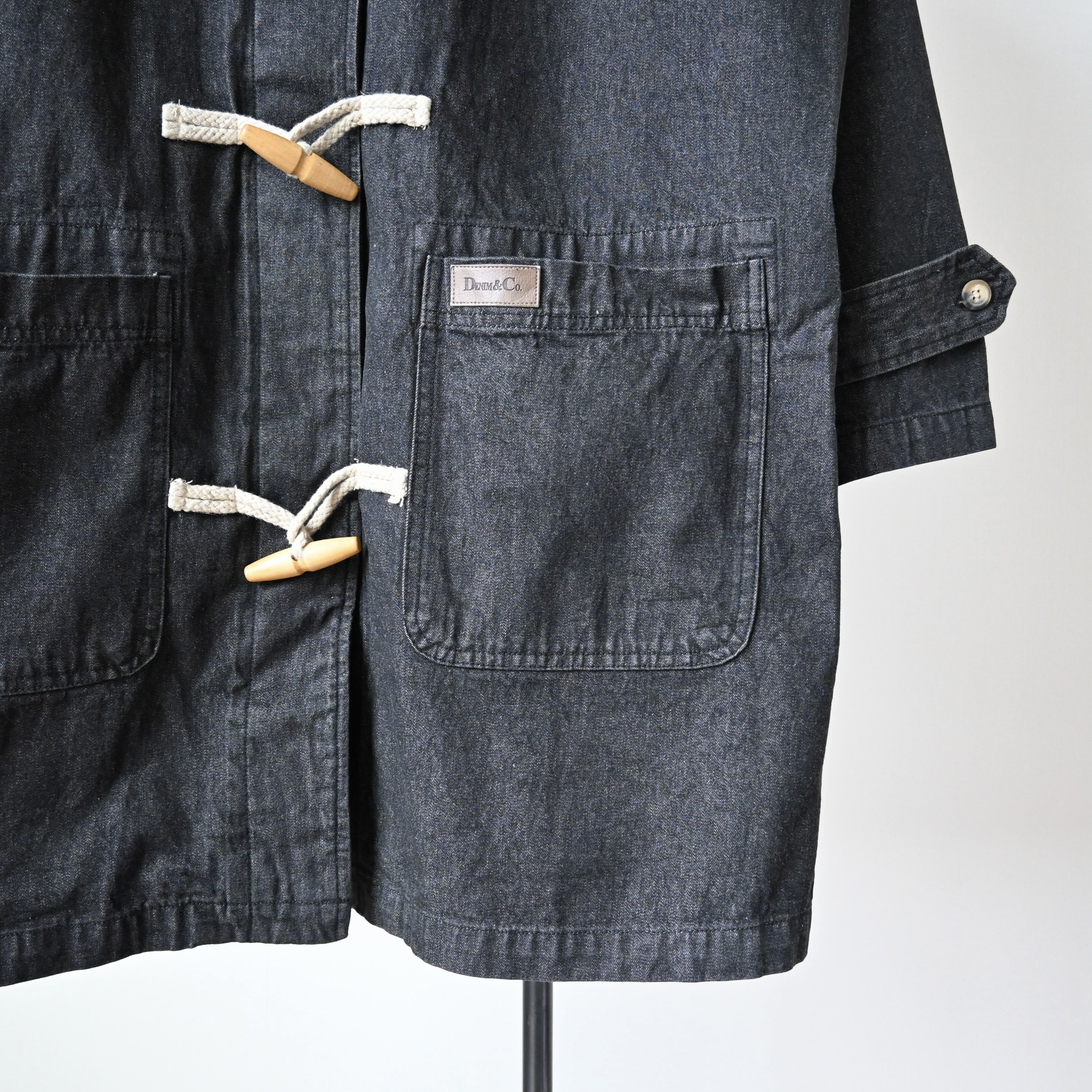Denim & Co. 1990s Denim & Co black denim duffle coat, size 1X Size US L / EU 52-54 / 3 - 8 Thumbnail
