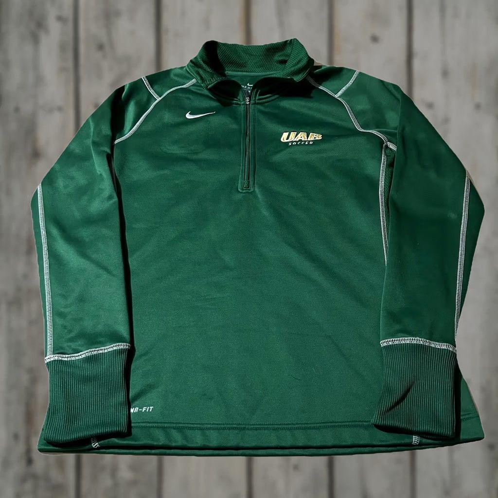 Nike VINTAGE Women’s Nike Therma-Fit UAB Soccer Quarter Zip Pullover Size Medium Green Womens Size M / US 6-8 / IT 42-44 - 1 Thumbnail