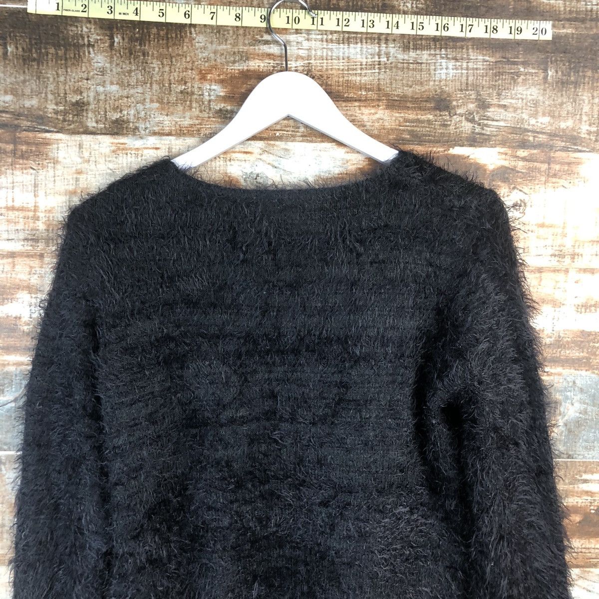 Japanese Brand DL Alpha Cubic Black fur shaggy Mohair Knitwear #C034 Size US S / EU 44-46 / 1 - 13 Thumbnail