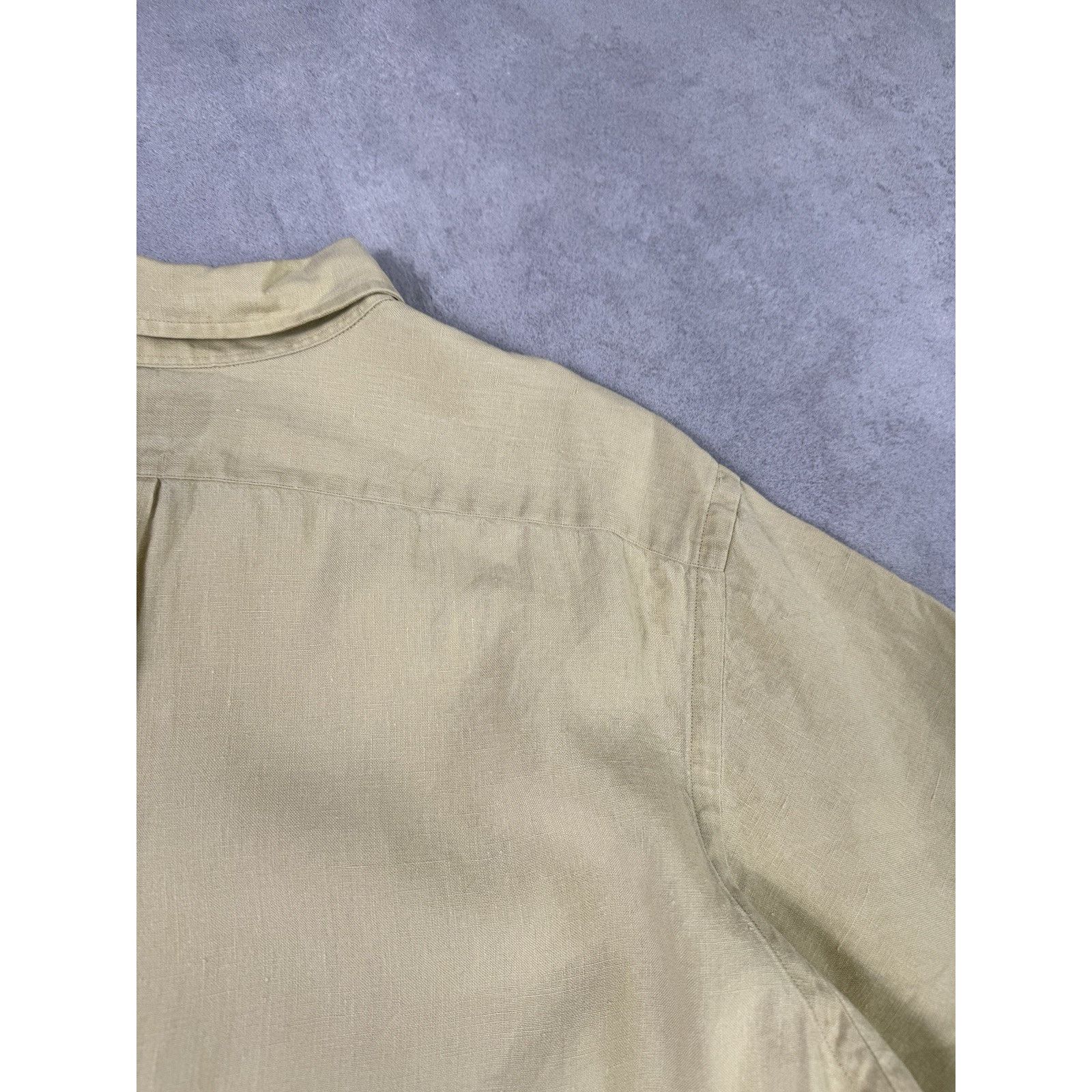 Ralph Lauren Vintage Polo Ralph Lauren Short Sleeve Liven Shirt Beige Size US XL / EU 56 / 4 - 15 Thumbnail