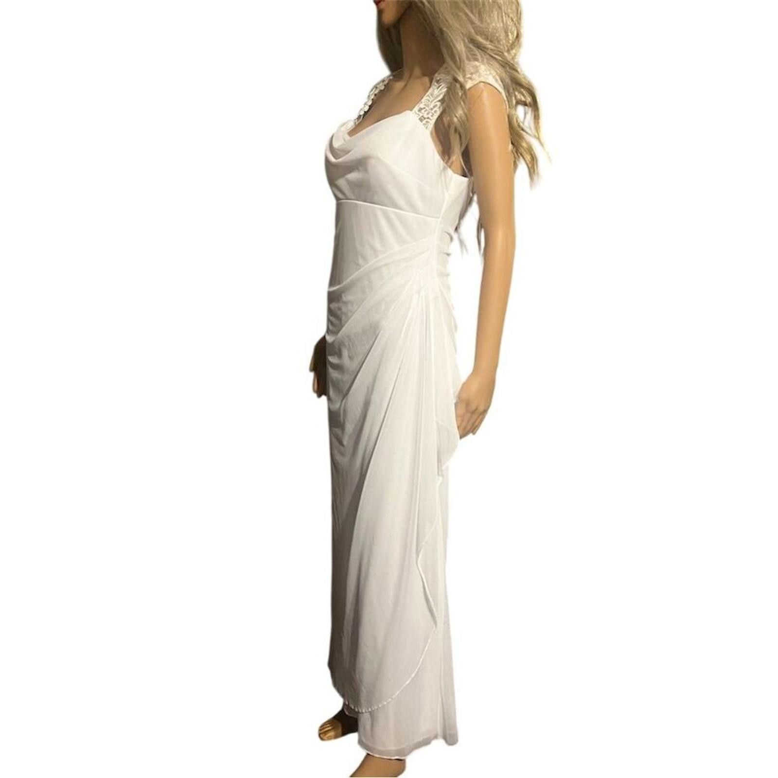 Other Xscape 10 White Lace Cap Sleeve wedding rehearsal bridal Size L / US 10 / IT 46 - 4 Thumbnail