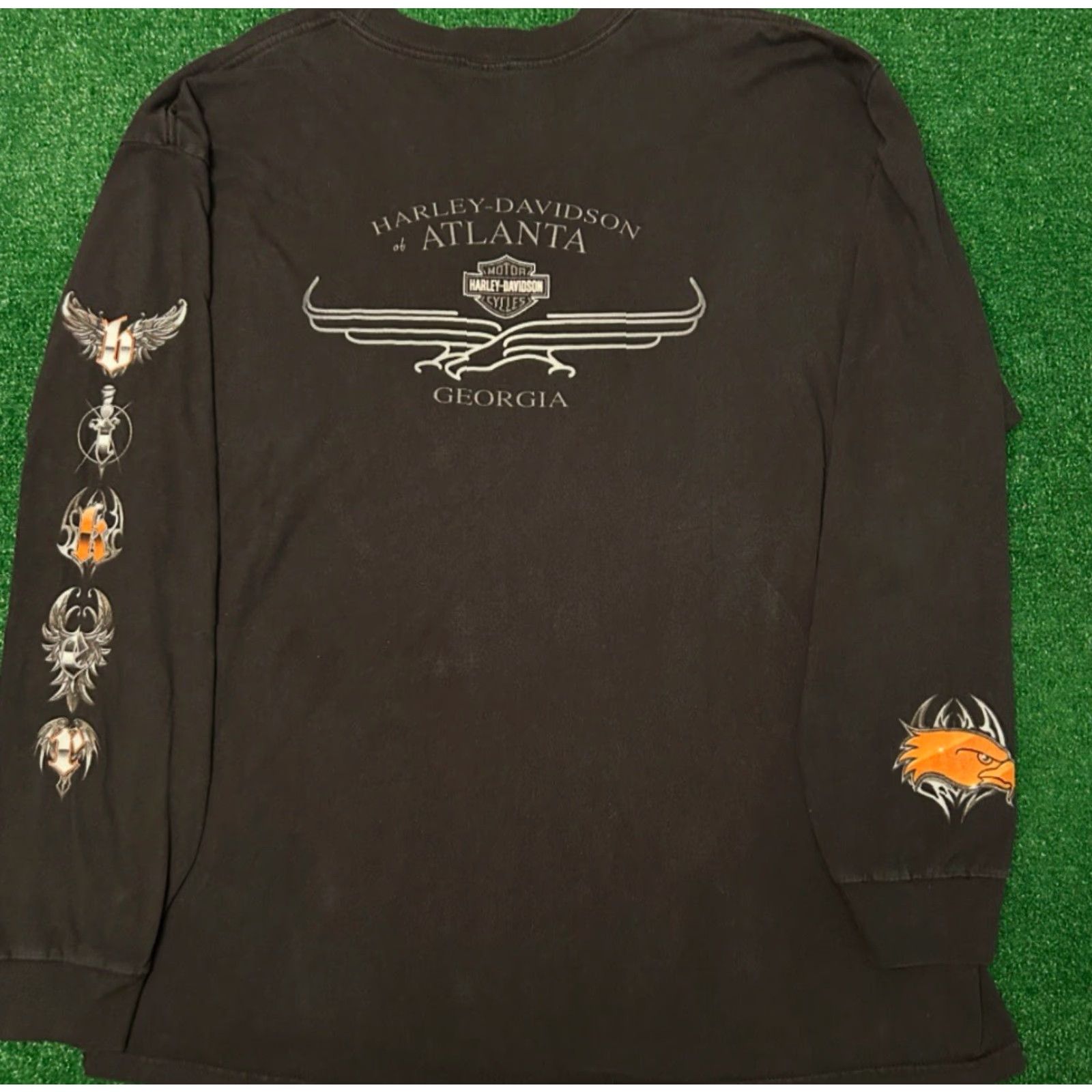 Harley Davidson VINTAGE Harley-Davidson Long Sleeve Shirt 2XL Black 90s Y2K Biker Chrome Atlanta 2003 Mens Size US XXL / EU 58 / 5 - 2 Thumbnail