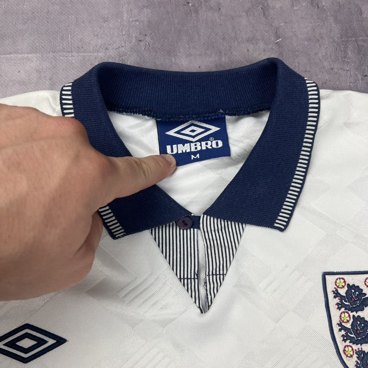 Umbro Rare! England Umbro 1990/92 Soccer Jersey Shirt 90s Size US M / EU 48-50 / 2 - 14 Thumbnail