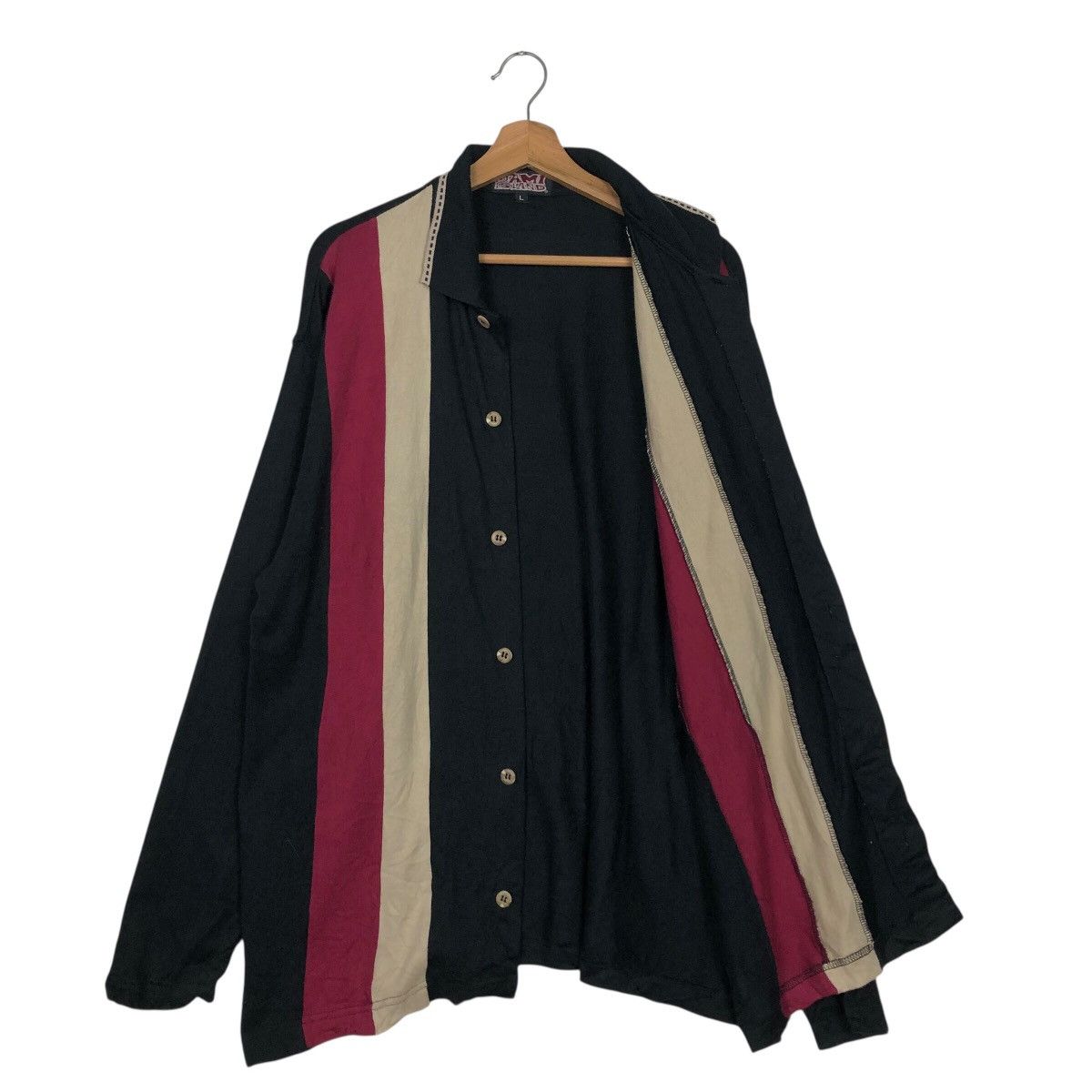 Japanese Brand 📌Vintage Shirt Jacket Bowling Button Jami Island Striped Size US L / EU 52-54 / 3 - 12 Thumbnail