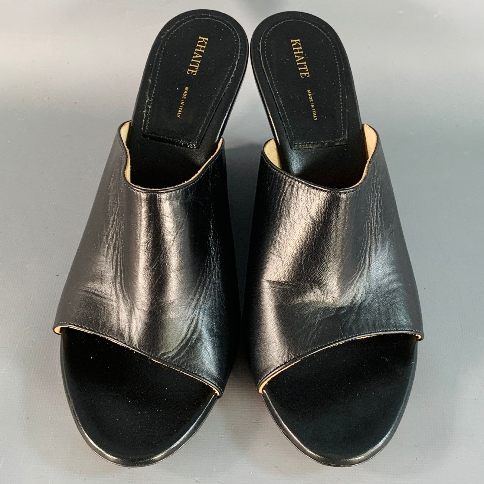 KHAITE KHAITE Size 9.5 Marion Black Leather Wedge Pumps Size US 9.5 / IT 39.5 - 4 Thumbnail