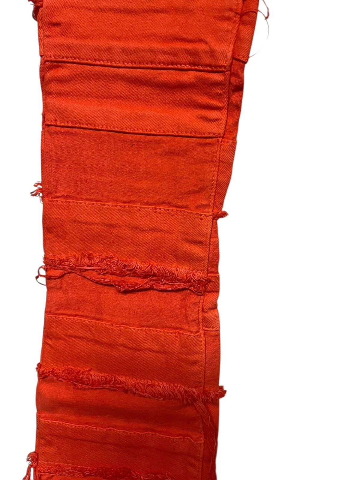 Valabasas Valabasas Stacked Distressed Denim Orange Patchwork Jeans Size US 30 / EU 46 - 4 Thumbnail