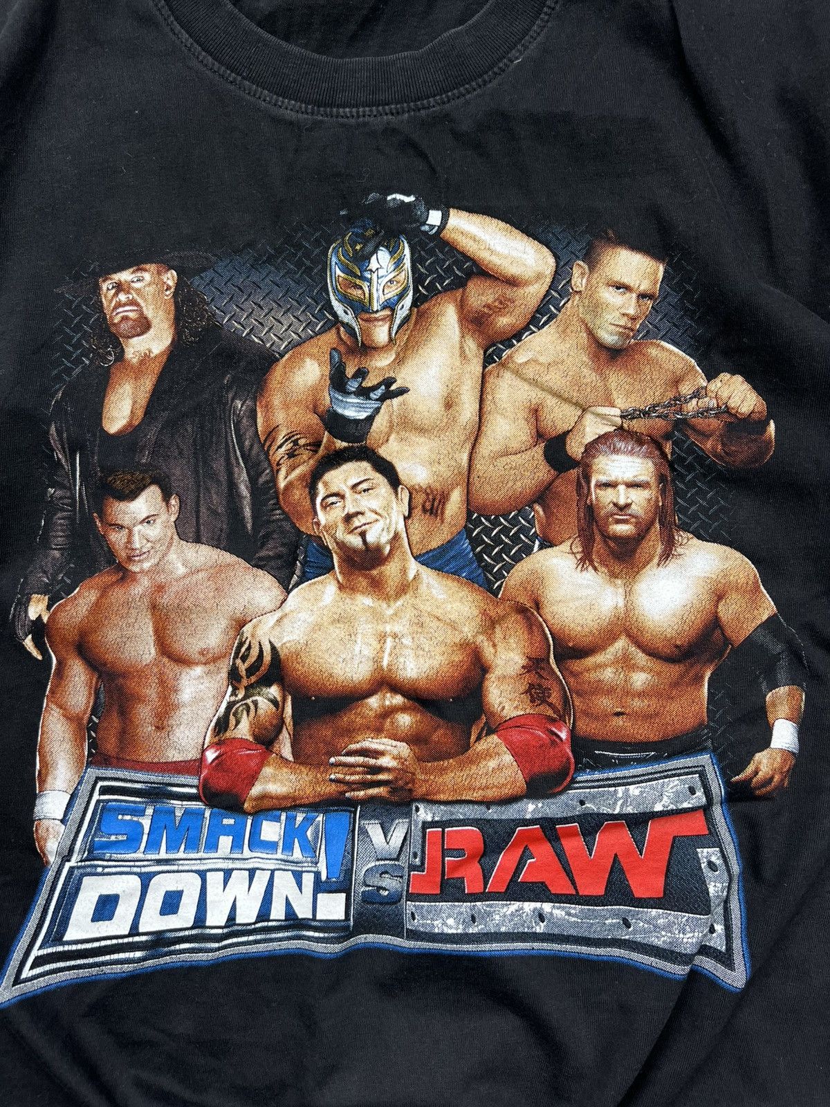 Vintage Vintage 90s WWE Wrestling T Shirt Tee Mens Black Size US L / EU 52-54 / 3 - 2 Thumbnail