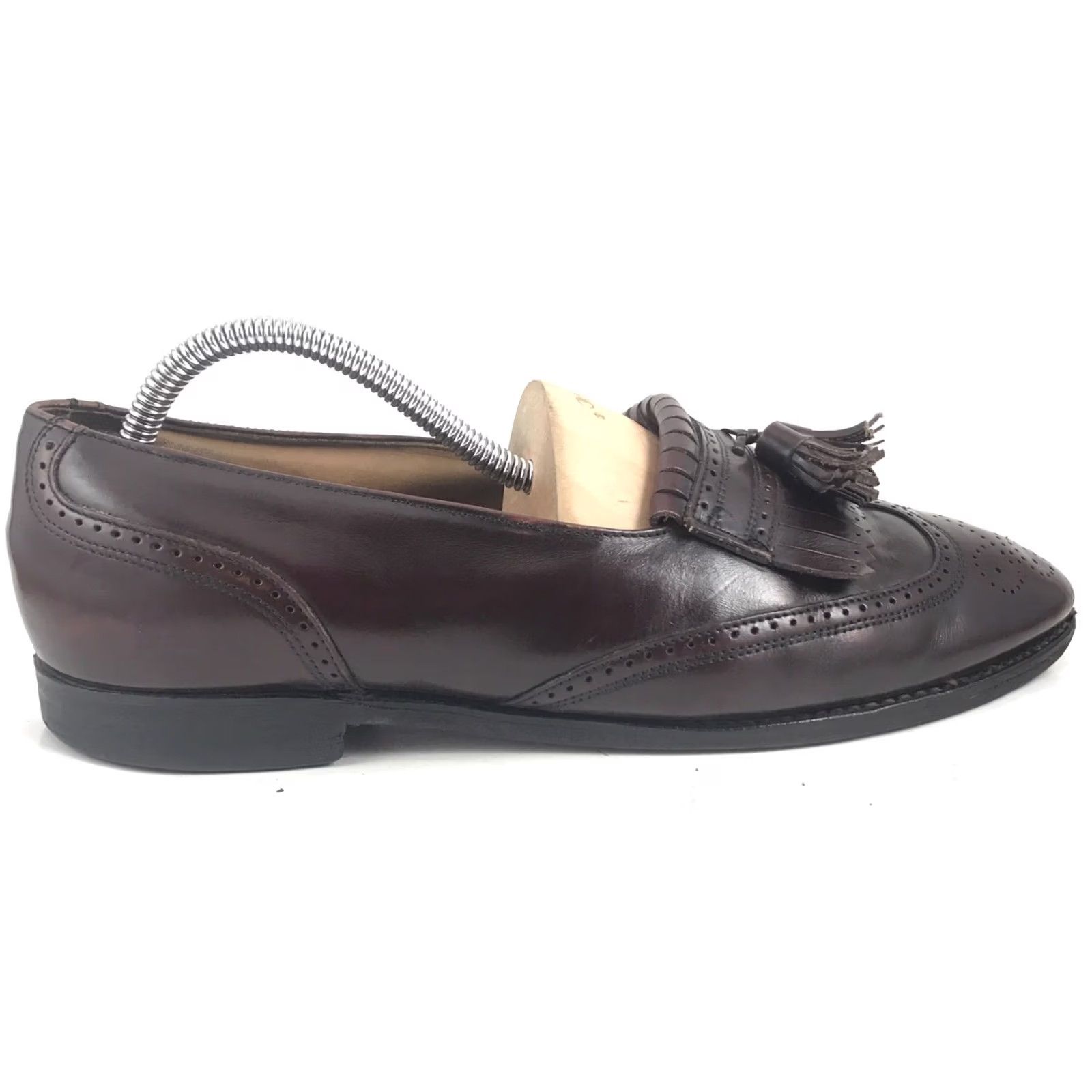 Vintage Bostonian Mens Dress Loafers Brown Leather WingTip Kilt Tassels SlipOn 10D Shoes Mens Brown Leather WingTip Brogue Tassels Slip On Loafers Size US 10 / EU 43 - 5 Thumbnail