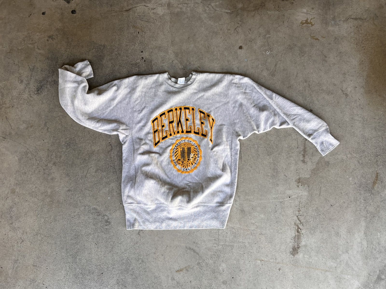 Image of Vintage Champion Uc Berkeley Sweatshirt in Grey, Men's (Size XL)