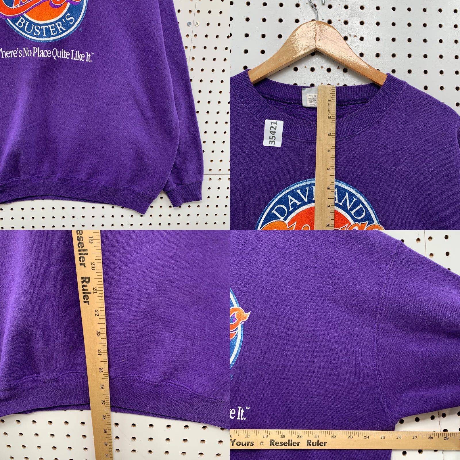 Lee VINTAGE Lee Crewneck Sweatshirt Mens XL Purple 90s USA Dave & Busters Chicago Pullover Size US XL / EU 56 / 4 - 8 Thumbnail