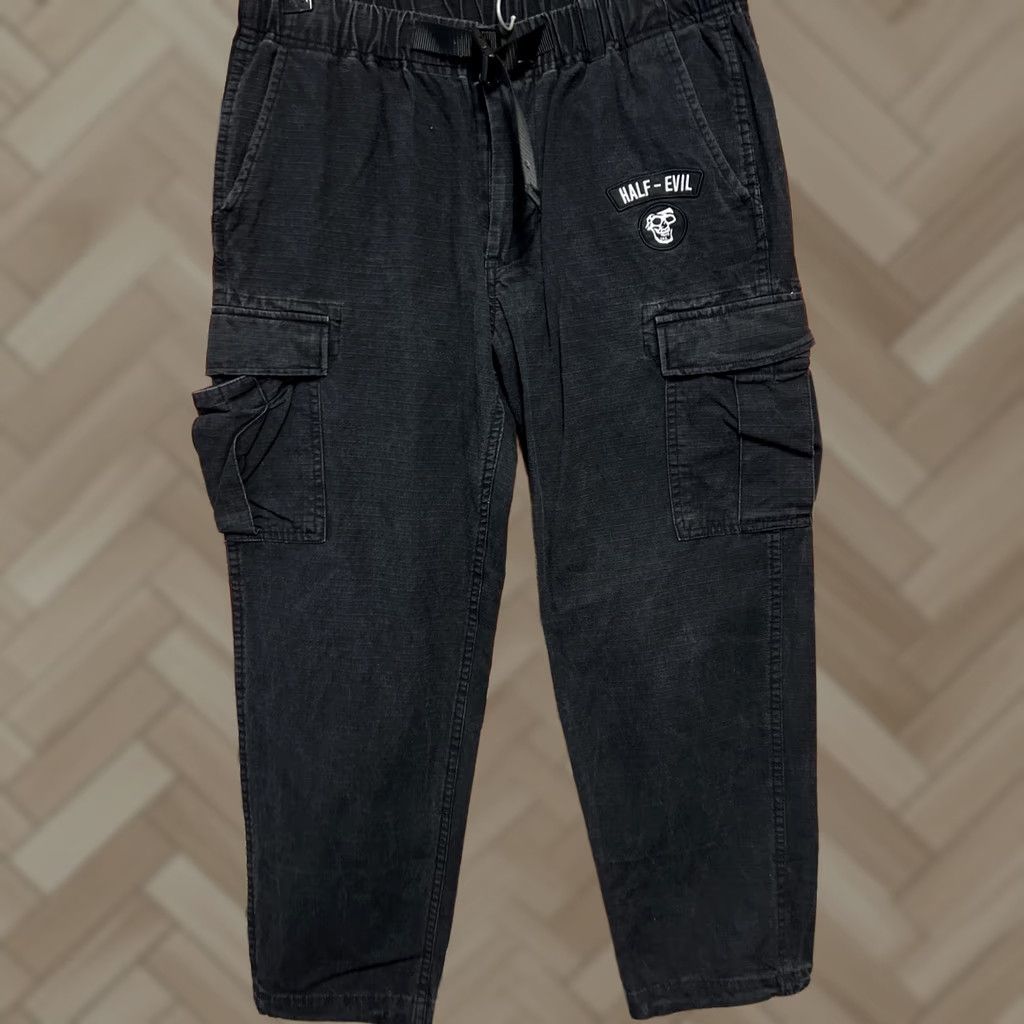 Half Evil VINTAGE 333 Half-Evil Mens Black Cargo Pants Small Size US 29 - 1 Thumbnail