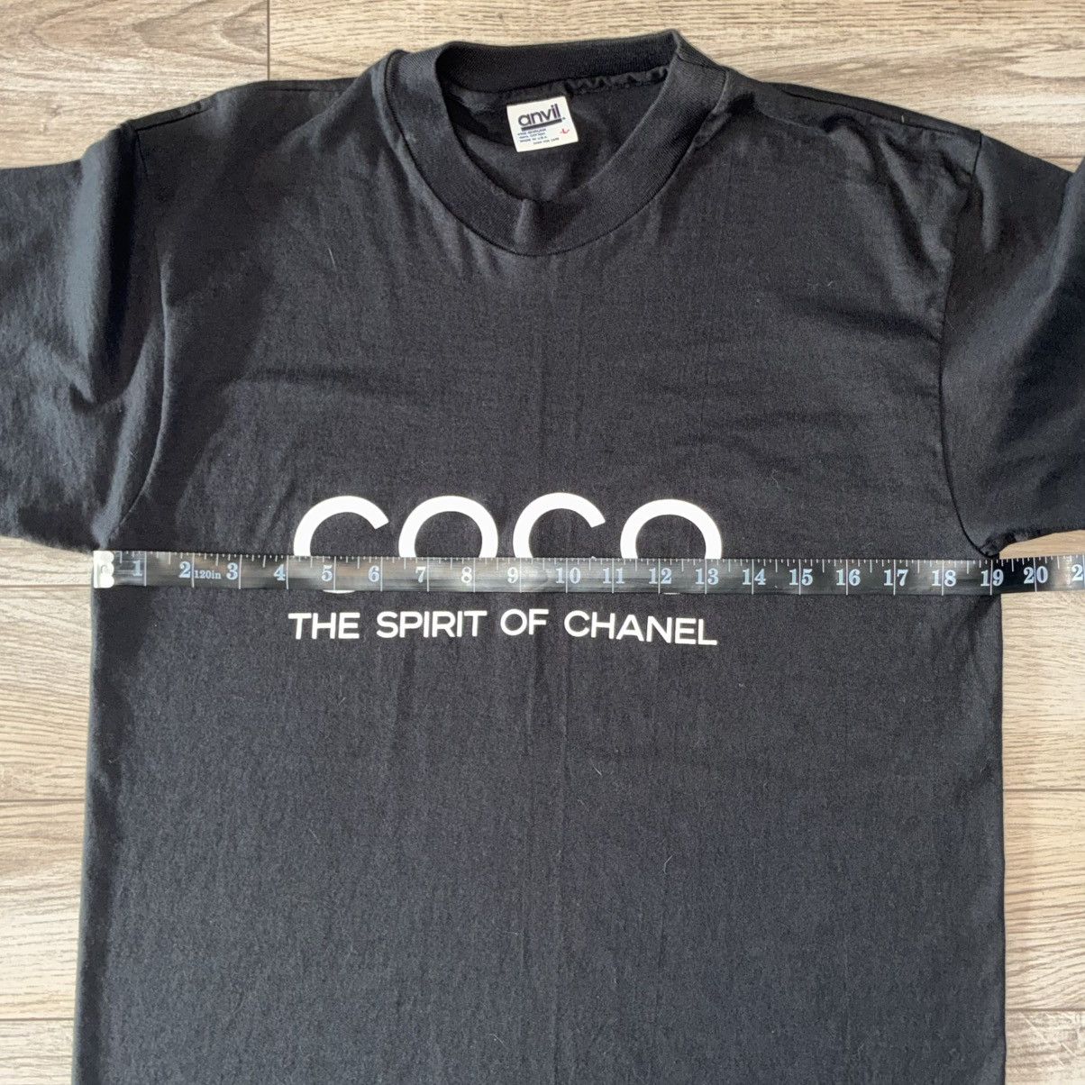 Anvil 80s COCO Chanel perfume promo black long sleeve Tee shirt Size US L / EU 52-54 / 3 - 5 Thumbnail
