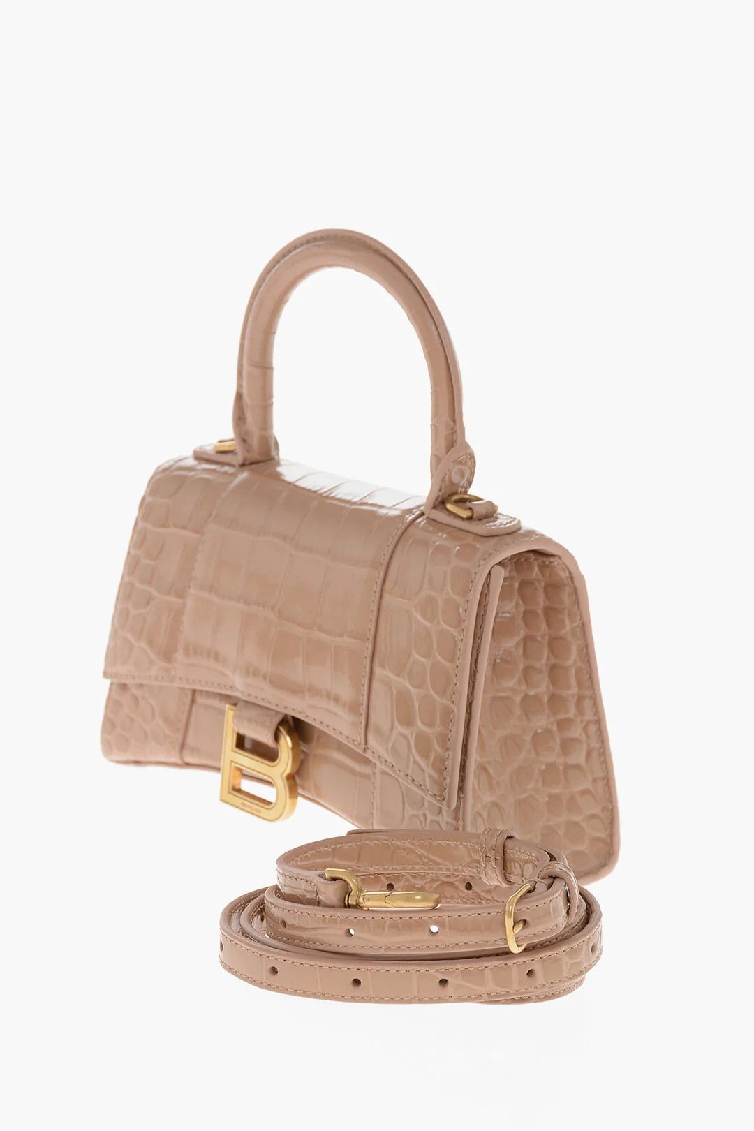 Balenciaga og1mm0326 Size: OS / Glossy Croc-Effect Leather Handbag Size ONE SIZE - 3 Thumbnail
