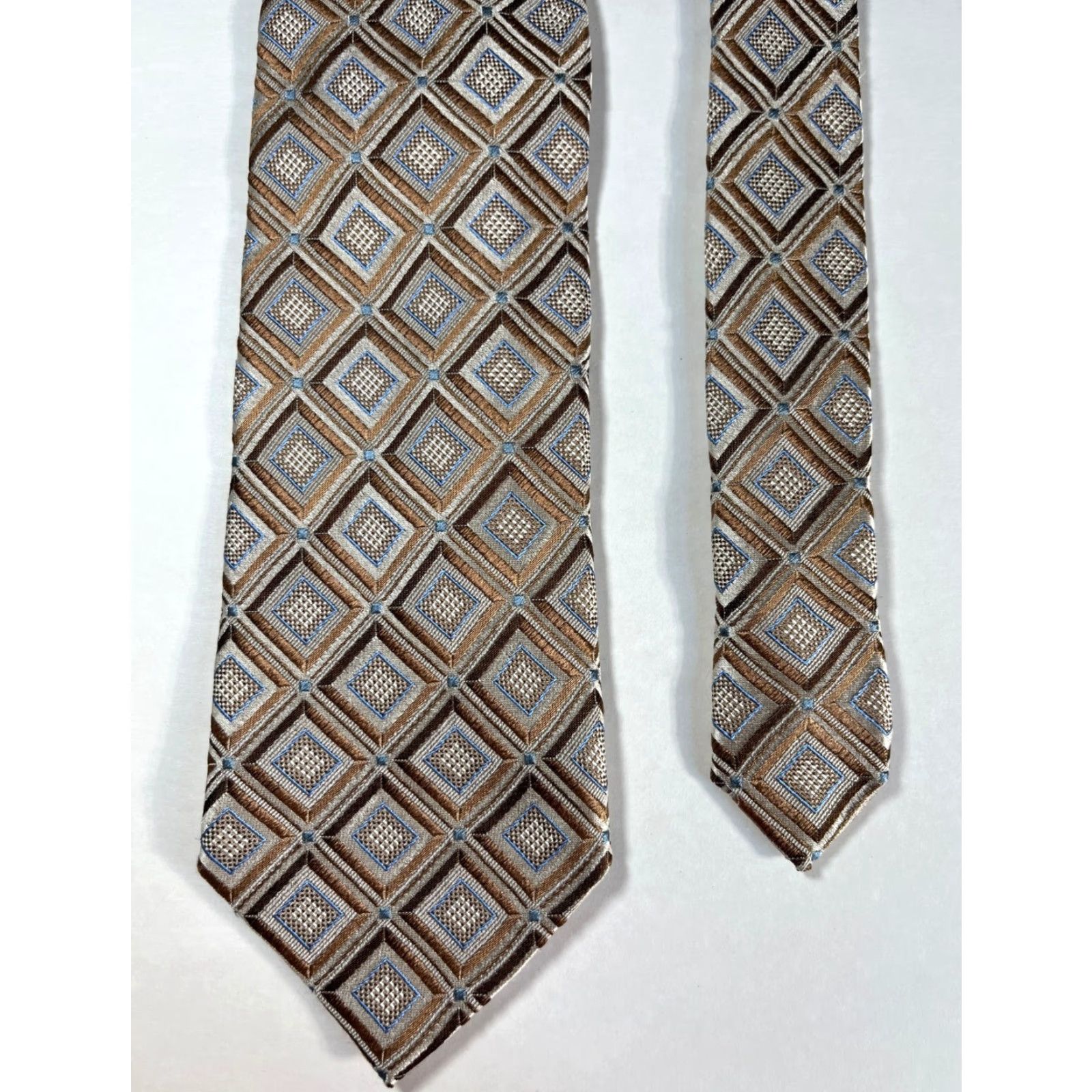 Ermenegildo Zegna Ermenegildo Zegna Men’s Tie Geometric Silk Woven Made in Italy Long Wide Multicolor Adult Mens Size ONE SIZE - 5 Thumbnail