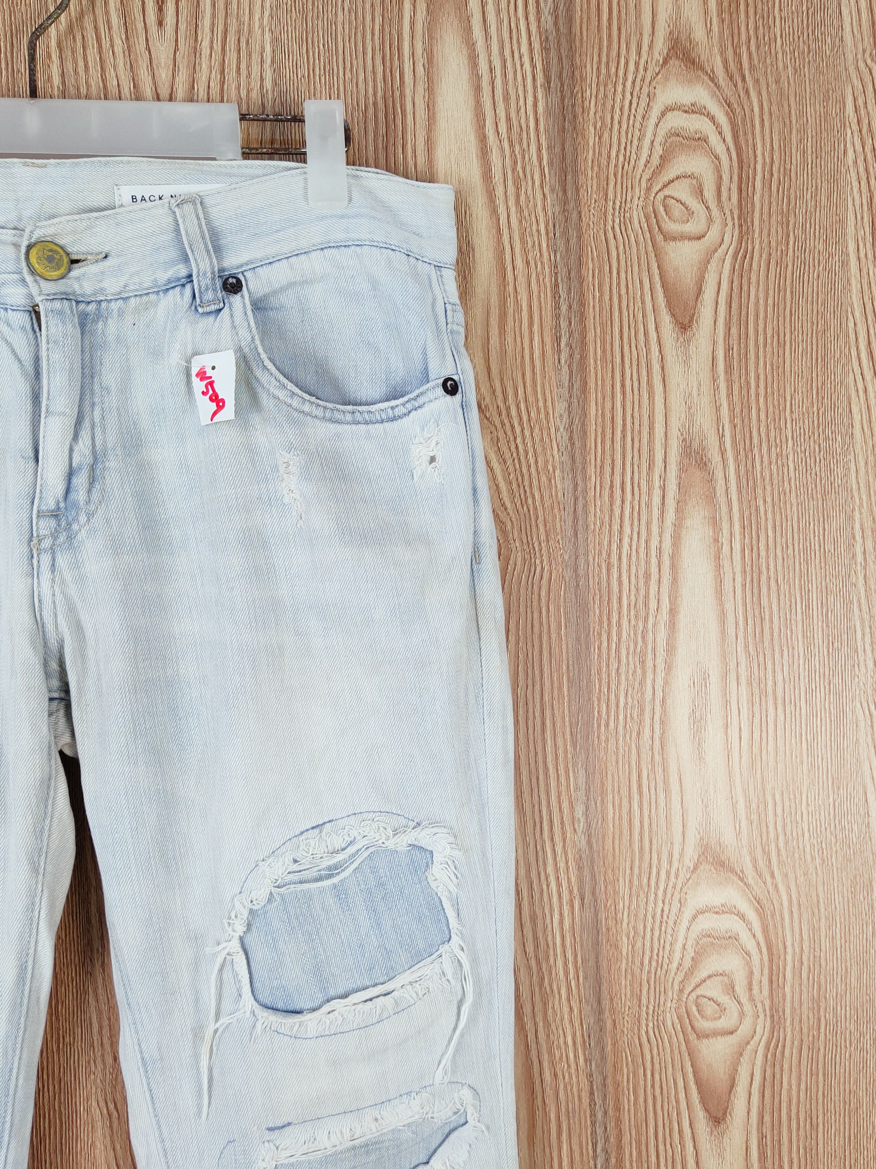 Japanese Brand × Vintage Back Number Blue Distressed Ripped Jeans #W509 Size 34" / US 12 / IT 48 - 5 Thumbnail