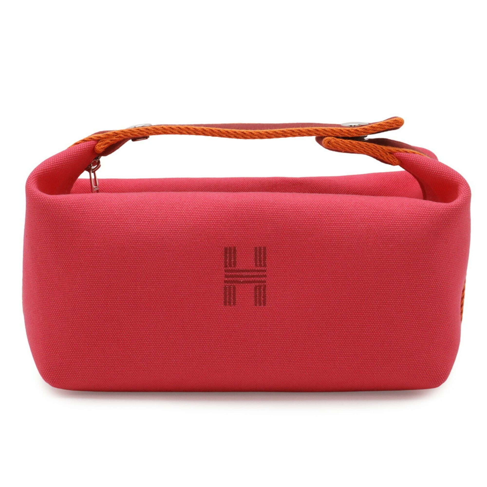 Hermes HERMES Bride à Black PM Bus Pouch Handbag Canvas Hibiscus Pink H104222M Size ONE SIZE - 1 Thumbnail