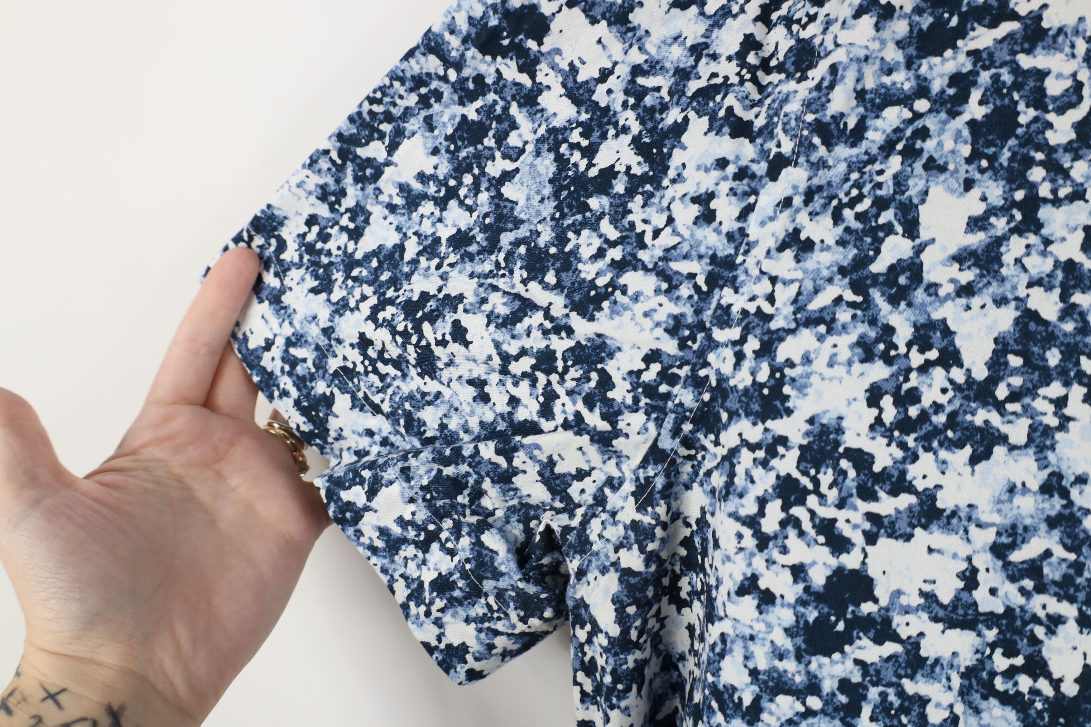 Vintage Perry Ellis Abstract Splatter Short Sleeve Button Shirt Size US XL / EU 56 / 4 - 5 Thumbnail