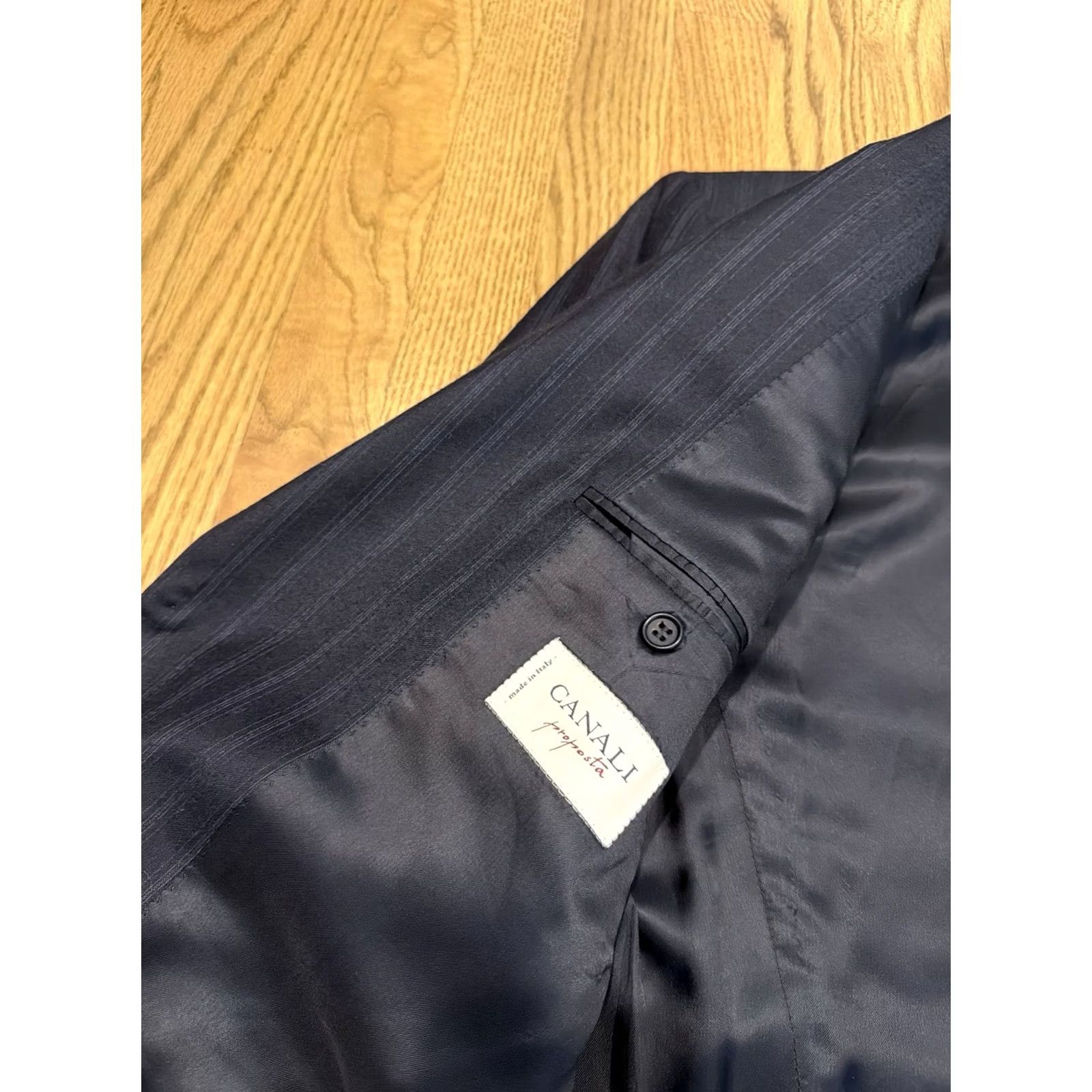 Canali CANALI 2 Piece Suit Wool Blue Stripe 100% Wool 52L Regular Italian Made In Italy Men Jacket & Pants 35x31 Size 52R - 5 Thumbnail