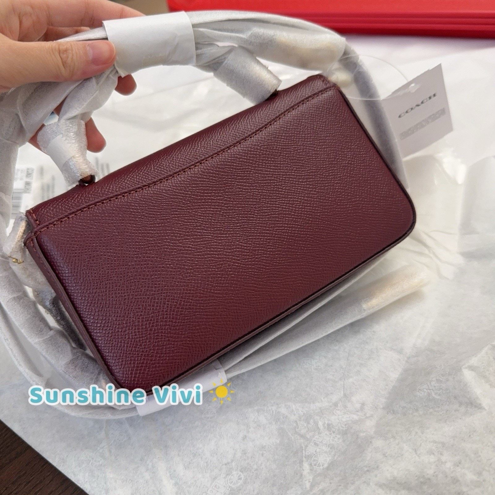 Coach NWT Coach Mini Josie Top Handle Bag Leather CCK67 Dark Wine Size ONE SIZE - 8 Thumbnail