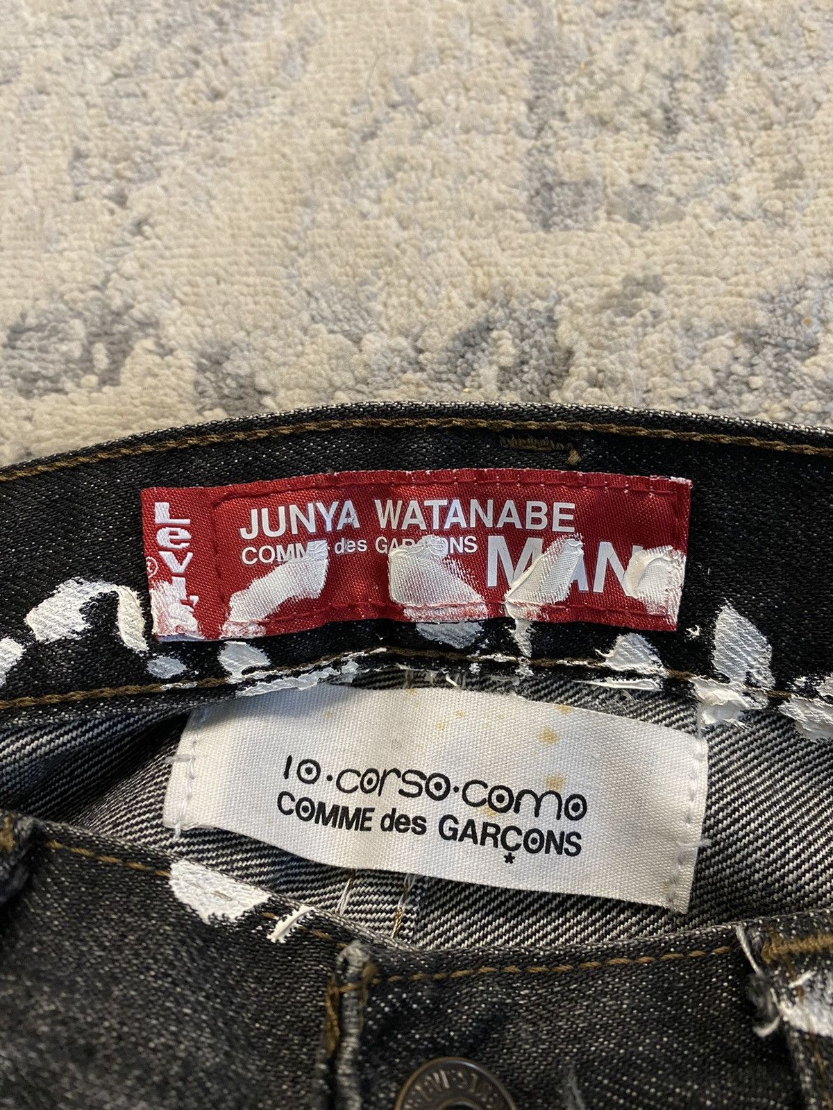 Comme des Garcons Junya Watanabe Man Corso Como SS02 Painted Denim Size US 30 / EU 46 - 4 Thumbnail