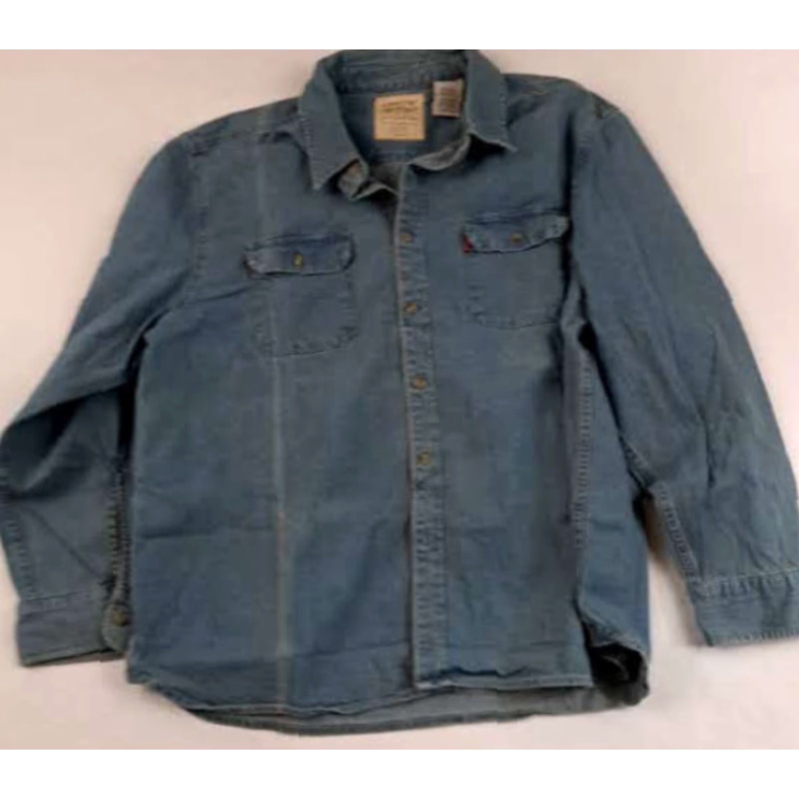 Levi's VINTAGE Levi's Button-Up Shirt Jeans 2XL Men Blue Denim Long Sleeve Horse 30in Pit to Pit EUC Size US XXL / EU 58 / 5 - 3 Thumbnail