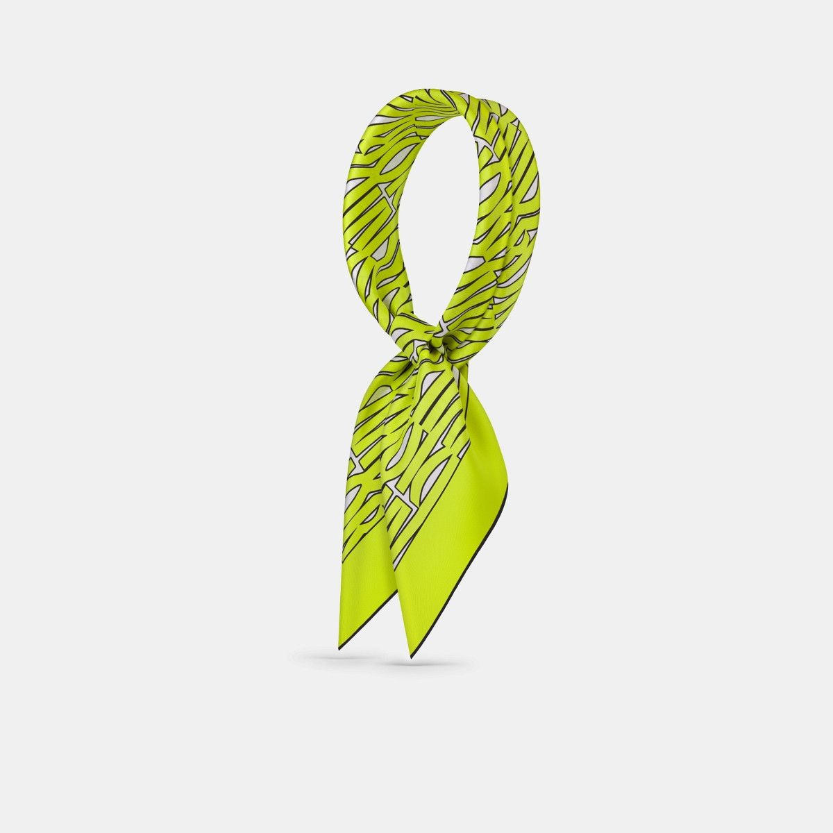 Dior o1bcso1str0226 Size:OS/90 Square Scarf in White/Lime Green Size ONE SIZE - 1 Thumbnail