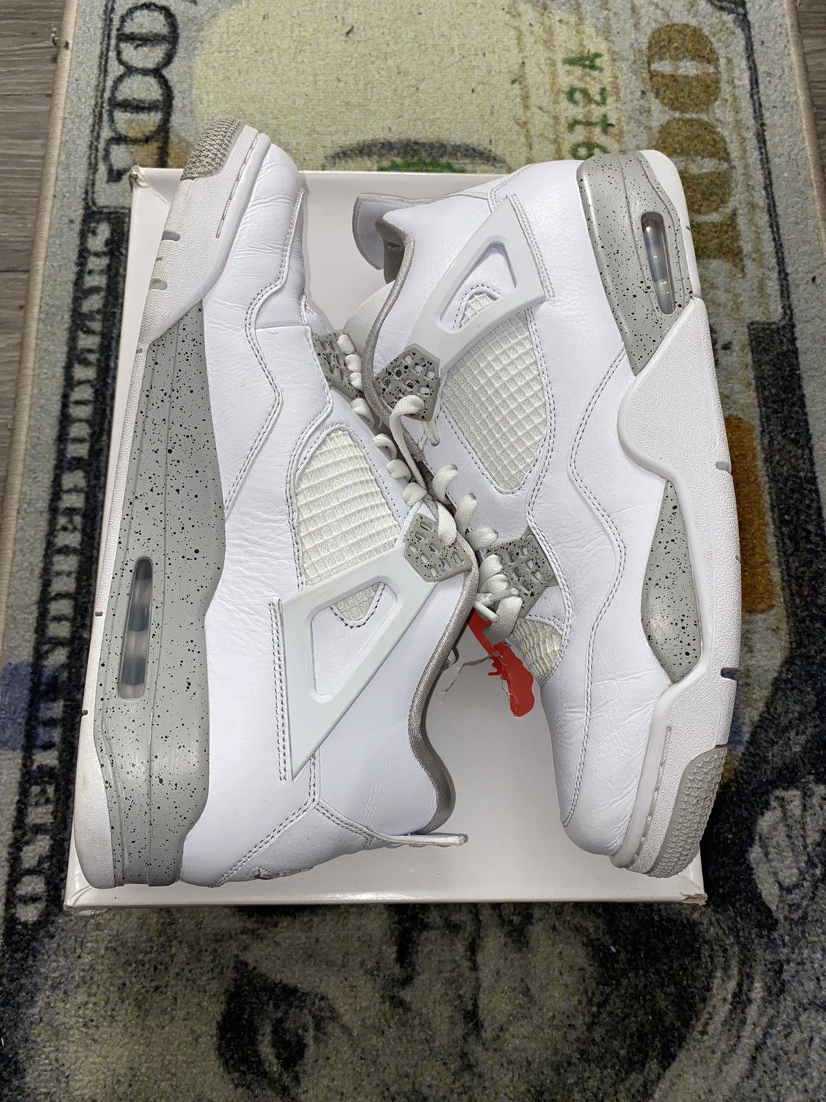 Jordan Brand × Nike Jordan 4 Retro White Oreo (2021) ( Size US 13 / EU 46 - 2 Thumbnail
