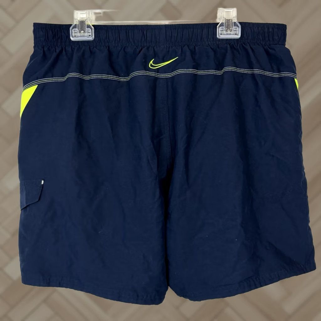 Nike Nike Swim Trunks Bottom XXL Navy Blue Lined Drawstring 90s Beach Mens Size ONE SIZE - 1 Thumbnail