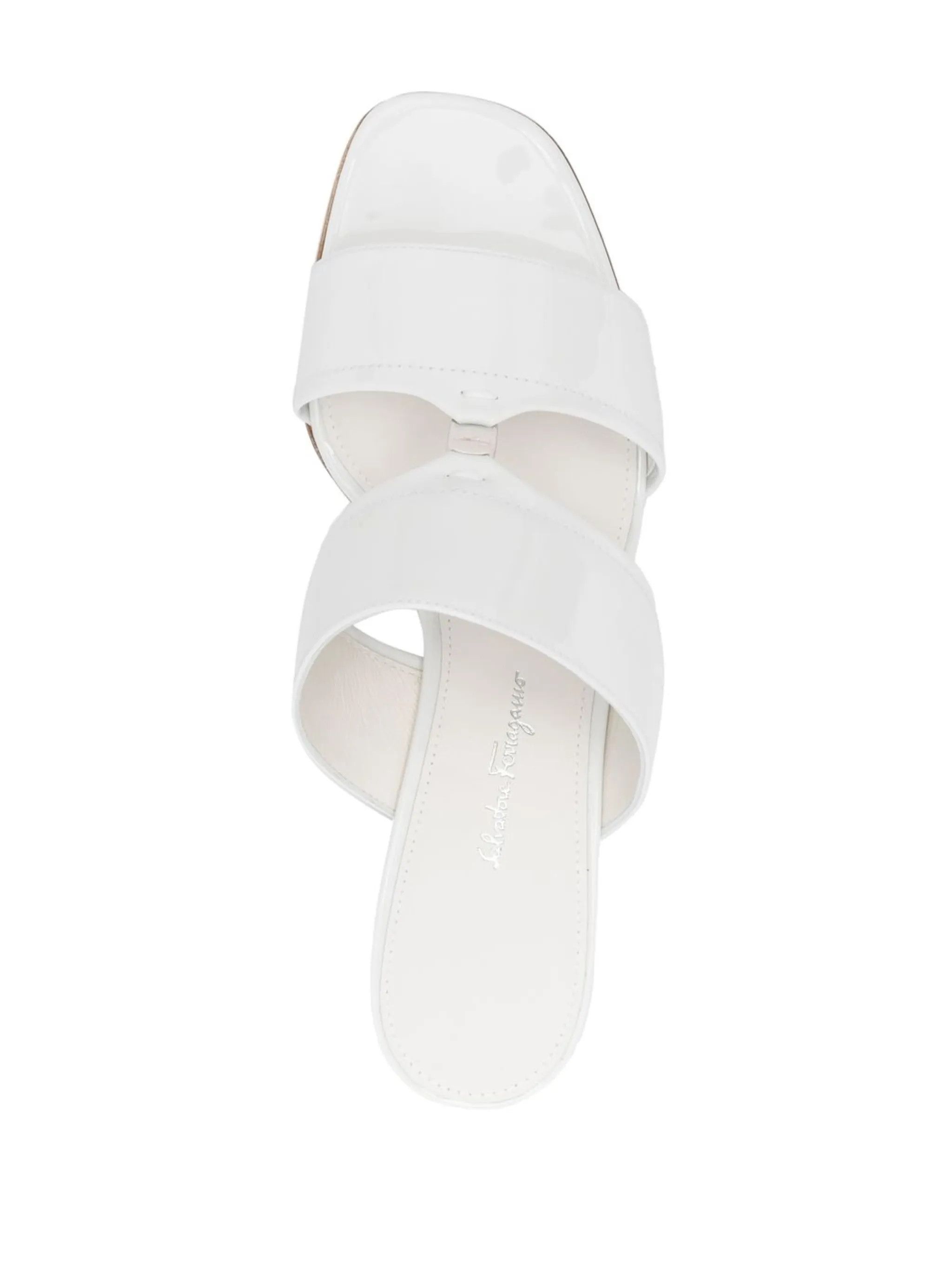 Salvatore Ferragamo o1y0426 Block Heel Mules in White Size US 10 / IT 40 - 4 Thumbnail