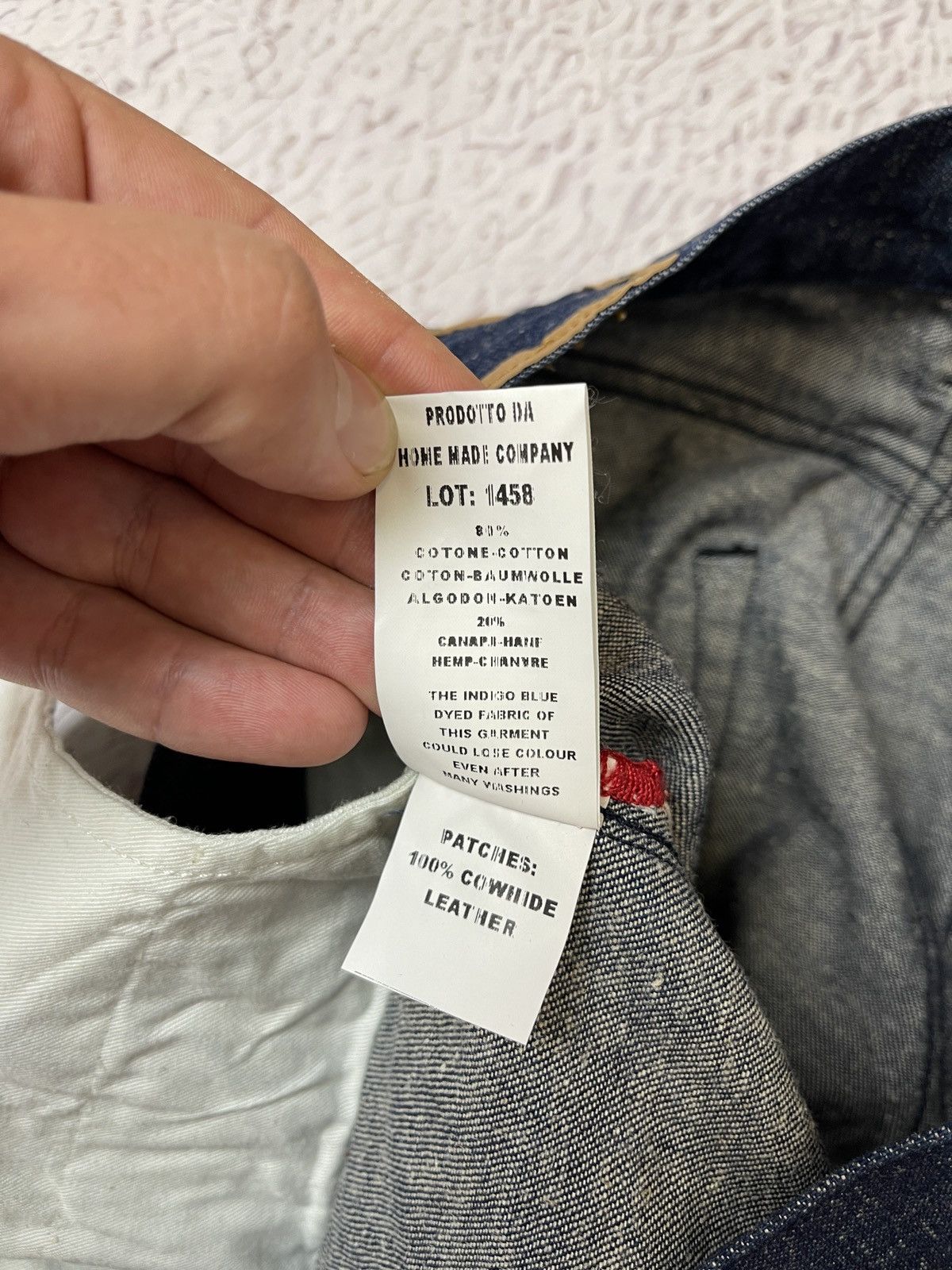 Handmade HTC Hollywood Trading Company cotton hemp selvedge denim Size US 31 - 13 Thumbnail