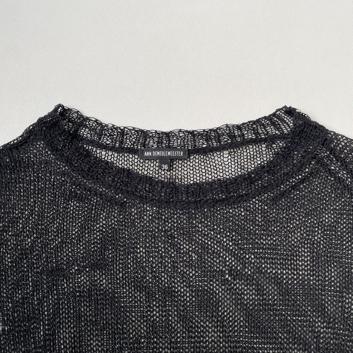 Ann Demeulemeester Black Cotton ‘Punk Distressed’ Cobweb Knit Size S / US 4 / IT 40 - 3 Thumbnail