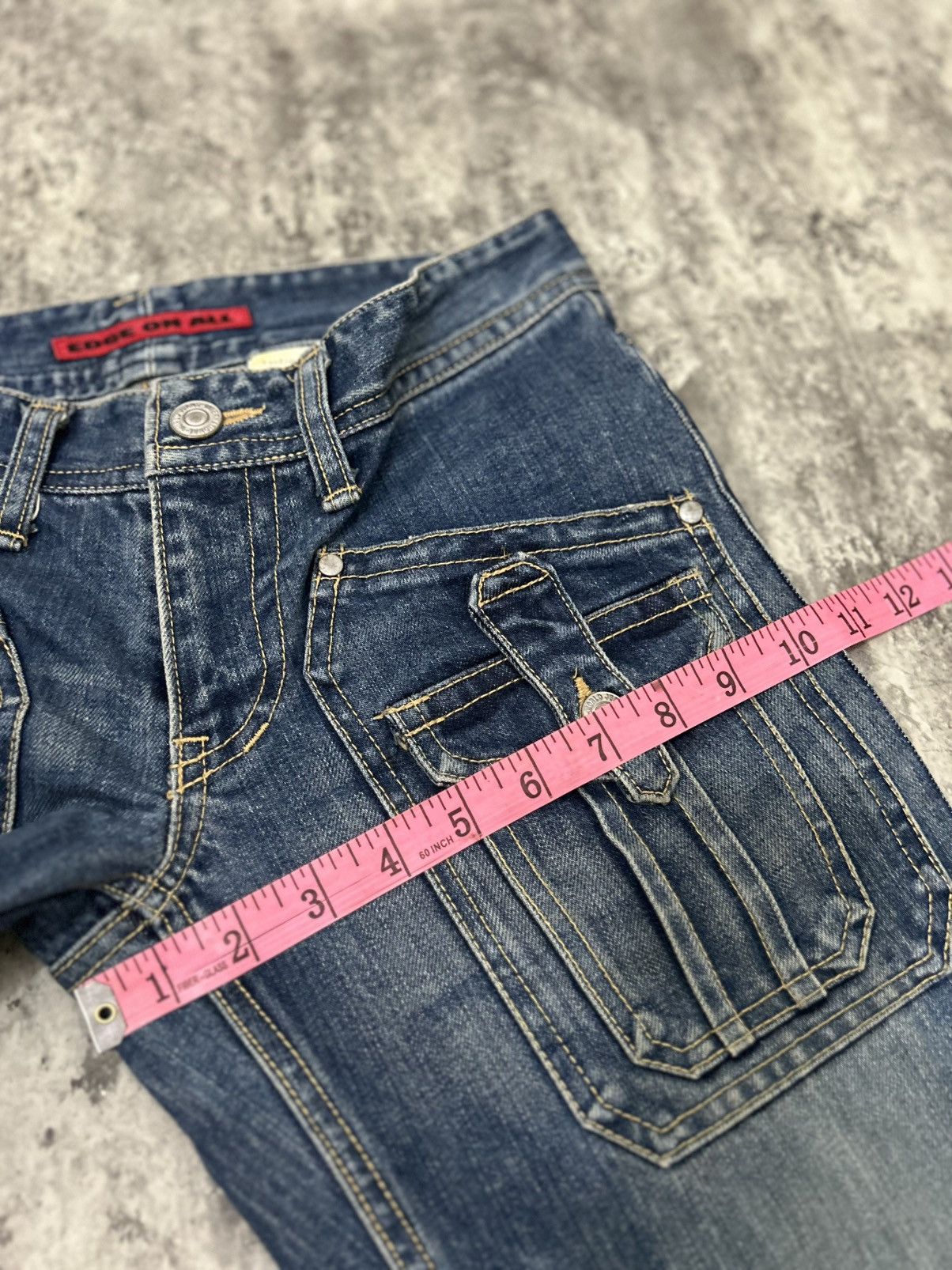 If Six Was Nine Vintage Edge Rupert Multi Pocket Flare Jeans Size US 29 - 16 Thumbnail