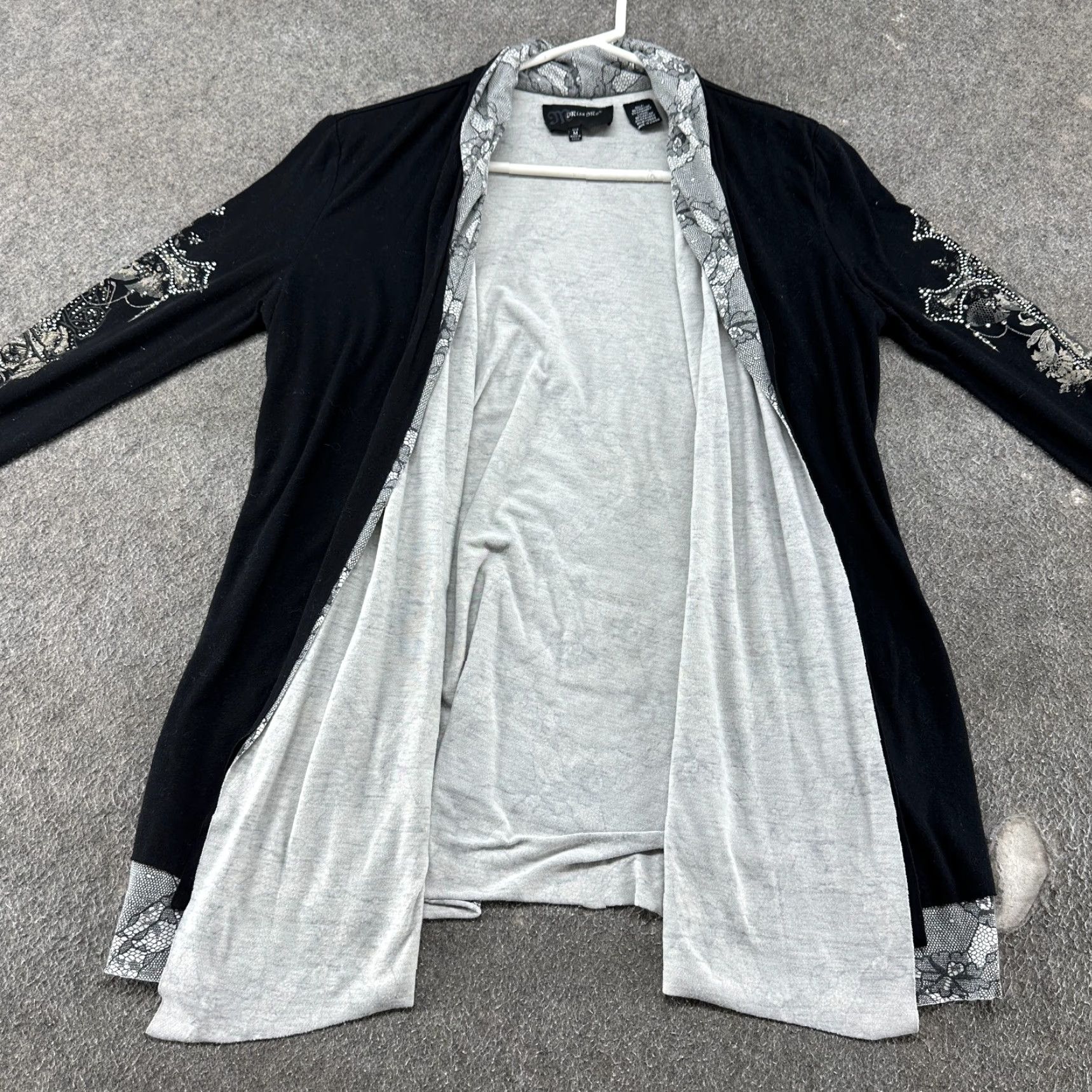 Miss Me VINTAGE Miss Me Cardigan Sweater Womens M Black Rhinestone Bling Roses Cross 80s 90s Fashion Style Cardigan Mens Womens Girls Boys Size M / US 6-8 / IT 42-44 - 4 Thumbnail