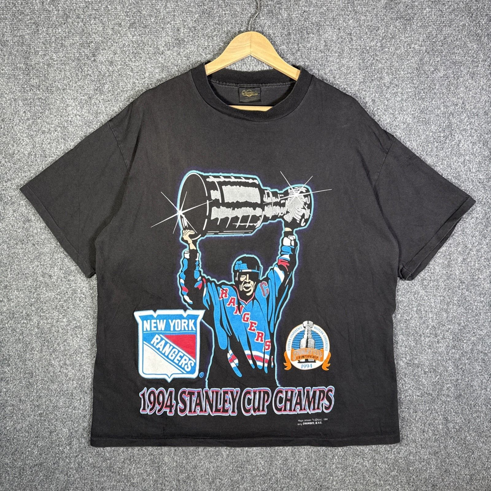 NHL Vintage New York Rangers Shirt XL 90s 1994 Champions Stanley Size US XL / EU 56 / 4 - 1 Thumbnail
