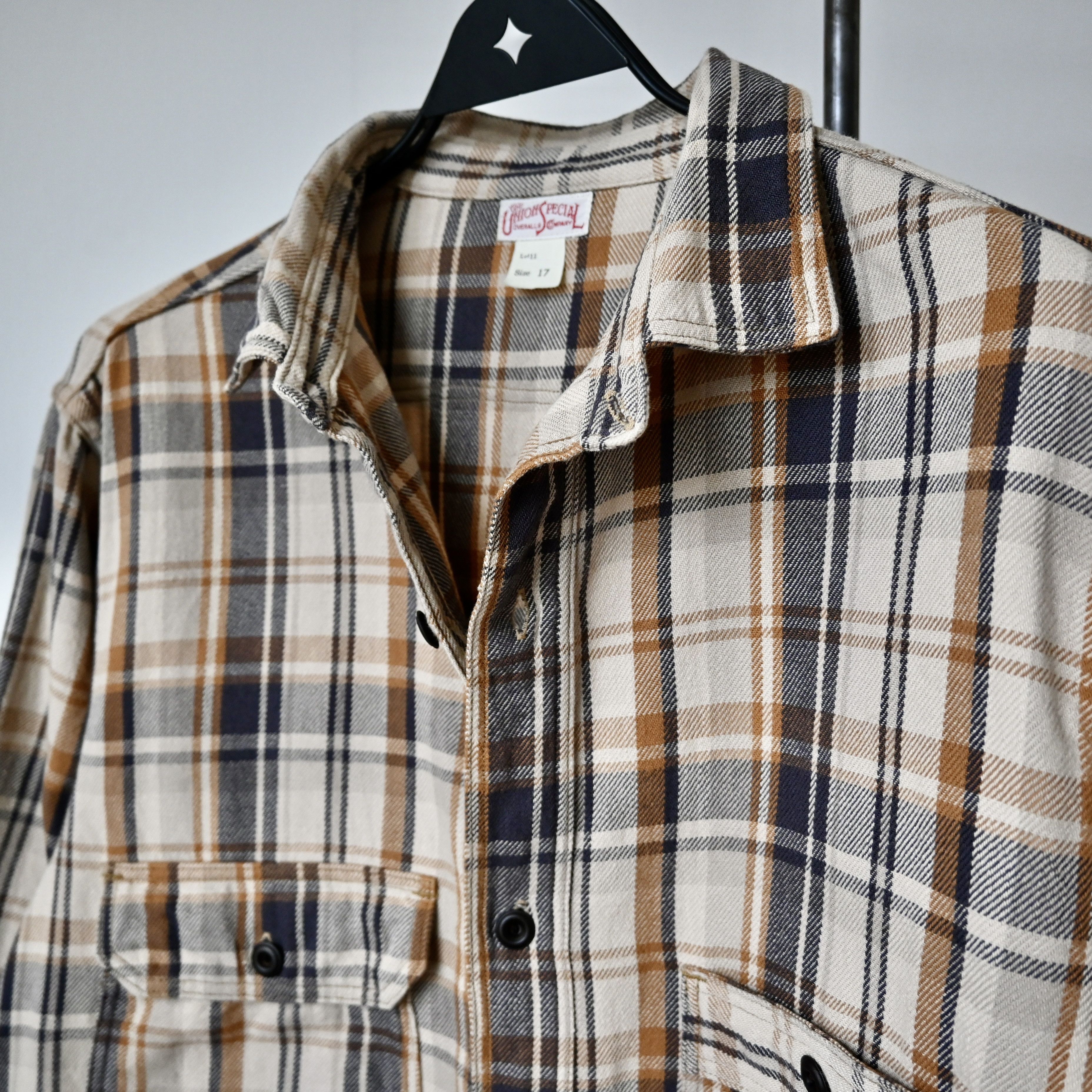 Freewheelers UNION SPECIAL OVERALLS plaid cotton work shirt made in Japan Size US XL / EU 56 / 4 - 9 Thumbnail