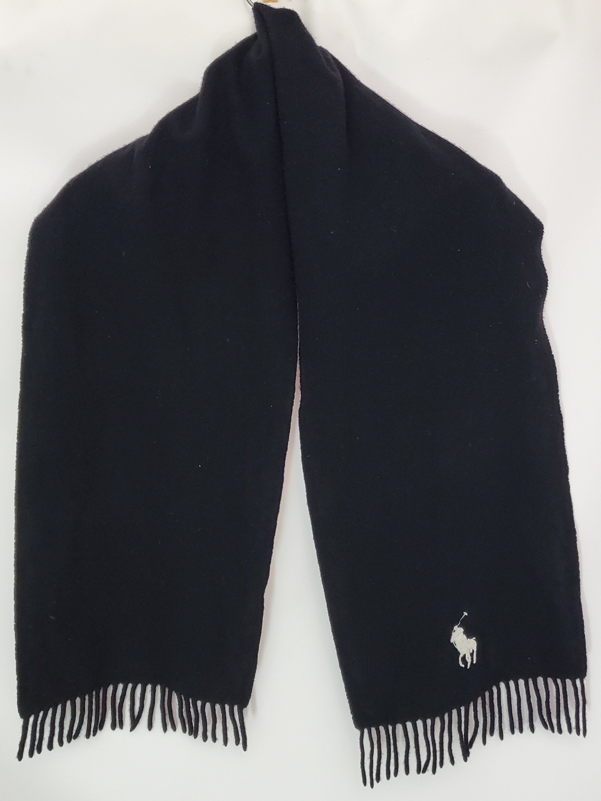 Polo Ralph Lauren × Vintage Polo Ralph Lauren Black Scarf Muffler Wool Scarves Size ONE SIZE - 1 Thumbnail