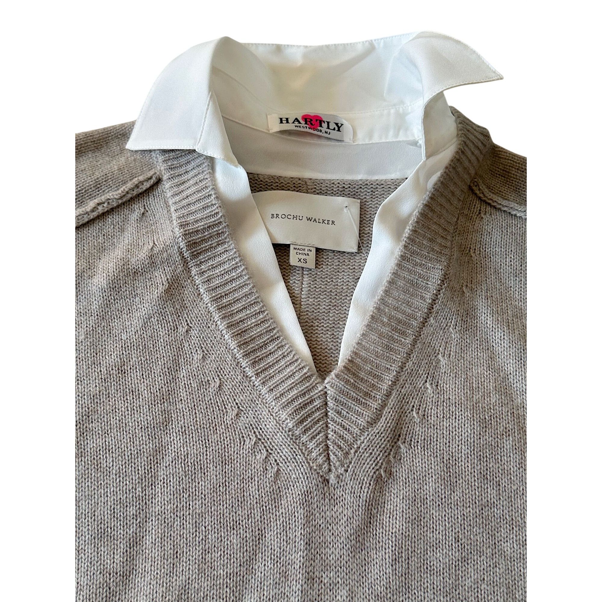 Brochu Walker Brochu Walker Striped V Neck Layered Pullover Sweater. Size Size XS / US 0-2 / IT 36-38 - 14 Thumbnail